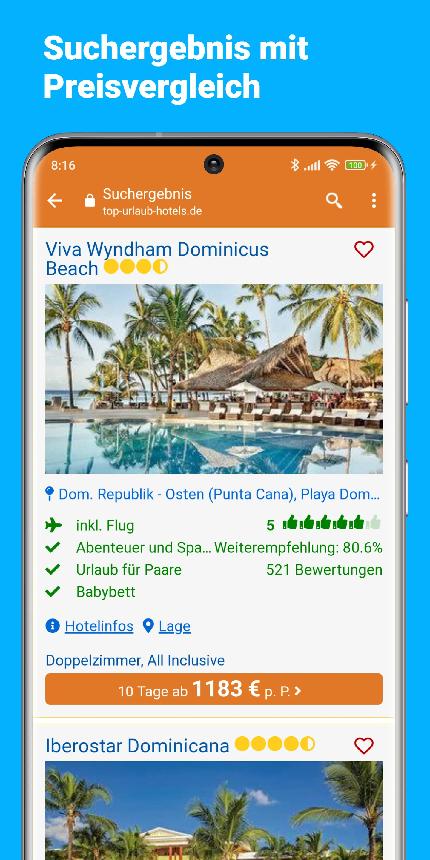 Pauschalreisen, Hotels & FeWo | Indus Appstore | Screenshot