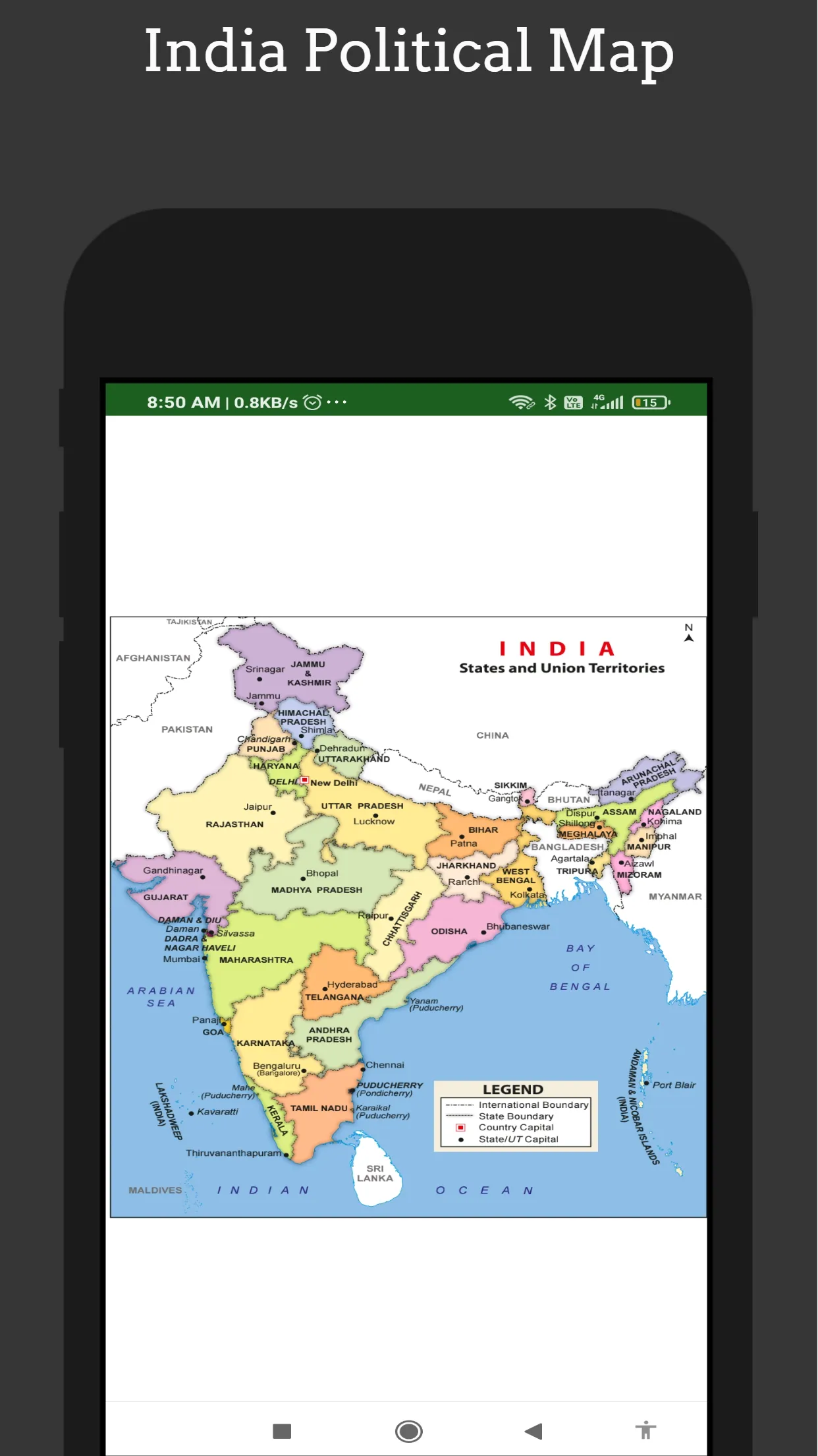 India Political Map offline | Indus Appstore | Screenshot