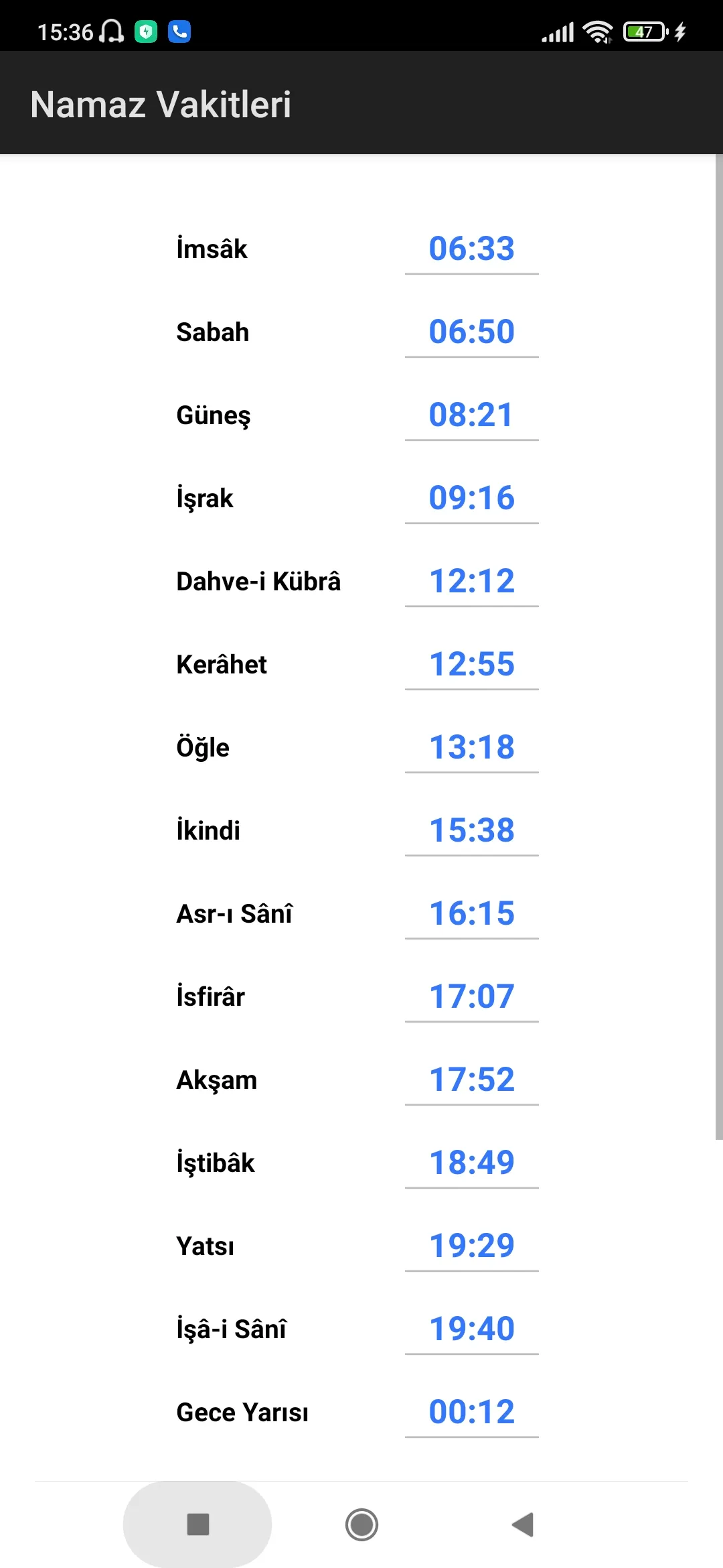 Namaz Vakitleri (İnternetsiz) | Indus Appstore | Screenshot