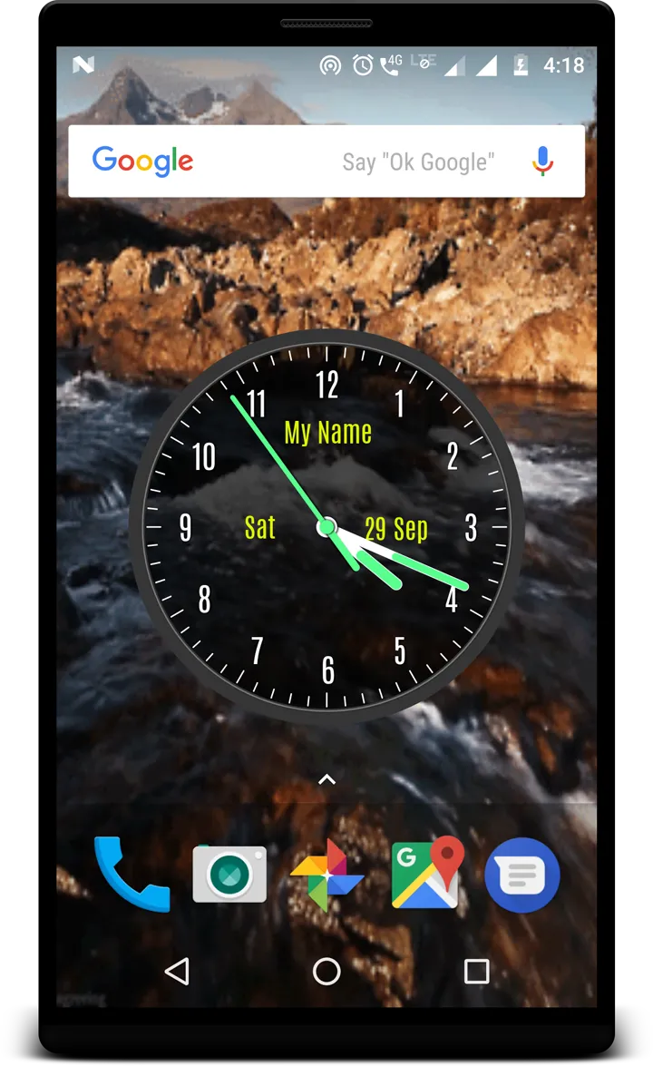 Waterfall with analog clock | Indus Appstore | Screenshot