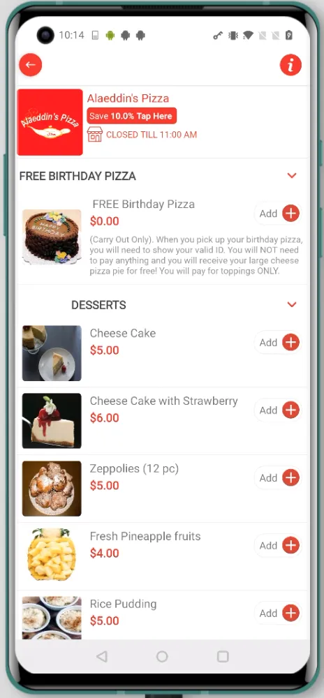 Alaeddin's Pizza | Indus Appstore | Screenshot