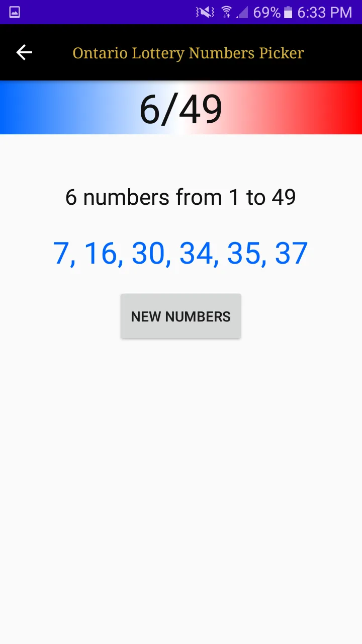 Ontario Lottery Numbers Picker | Indus Appstore | Screenshot