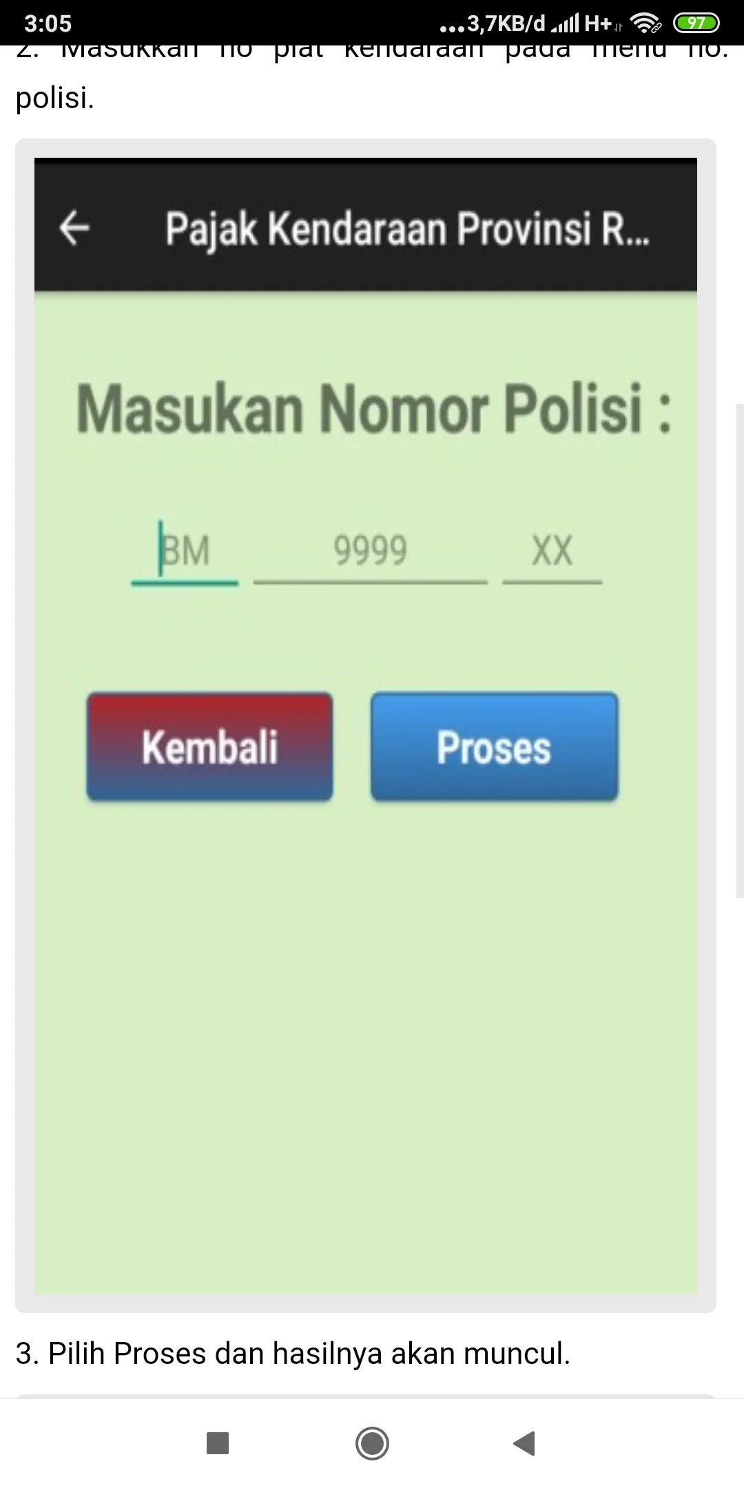 Cek Pajak Kendaraan Riau | Indus Appstore | Screenshot