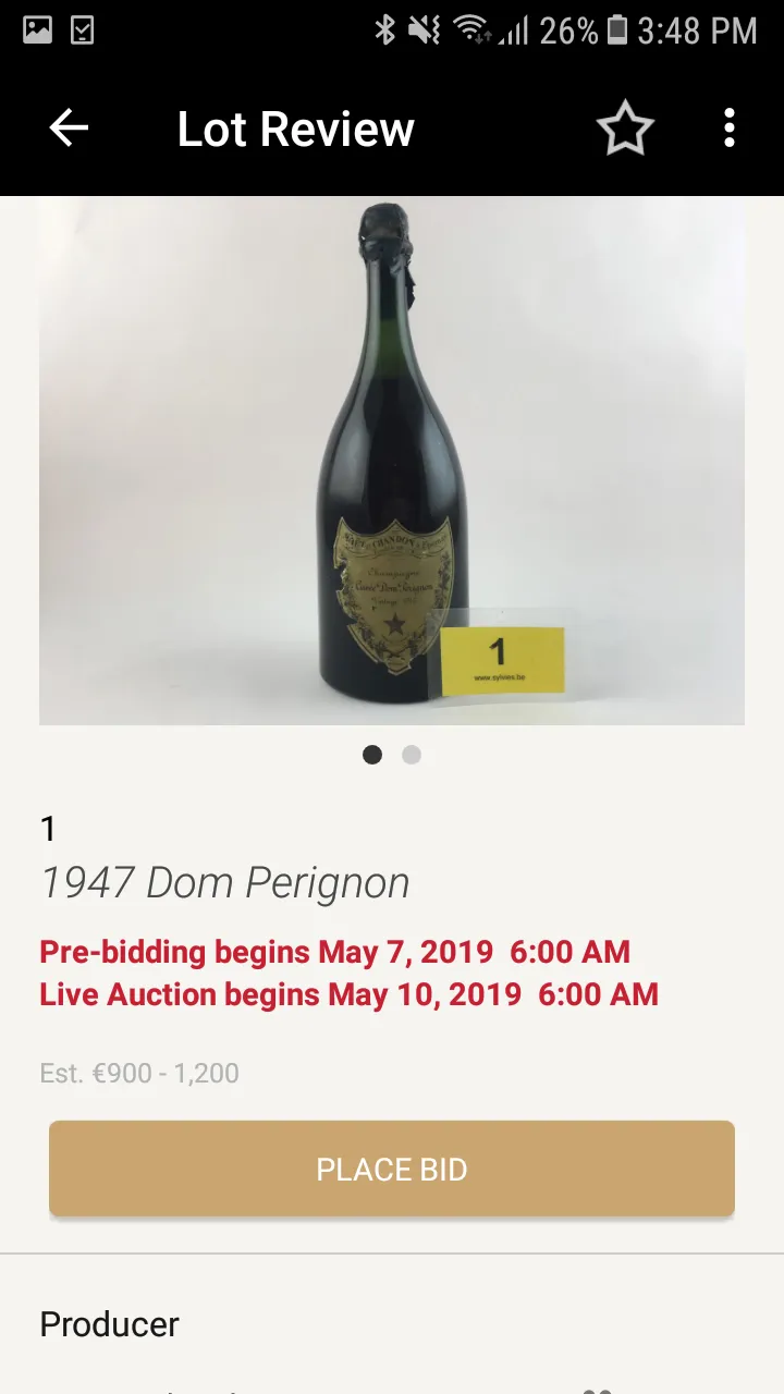 Sylvie's Wine Auctions | Indus Appstore | Screenshot