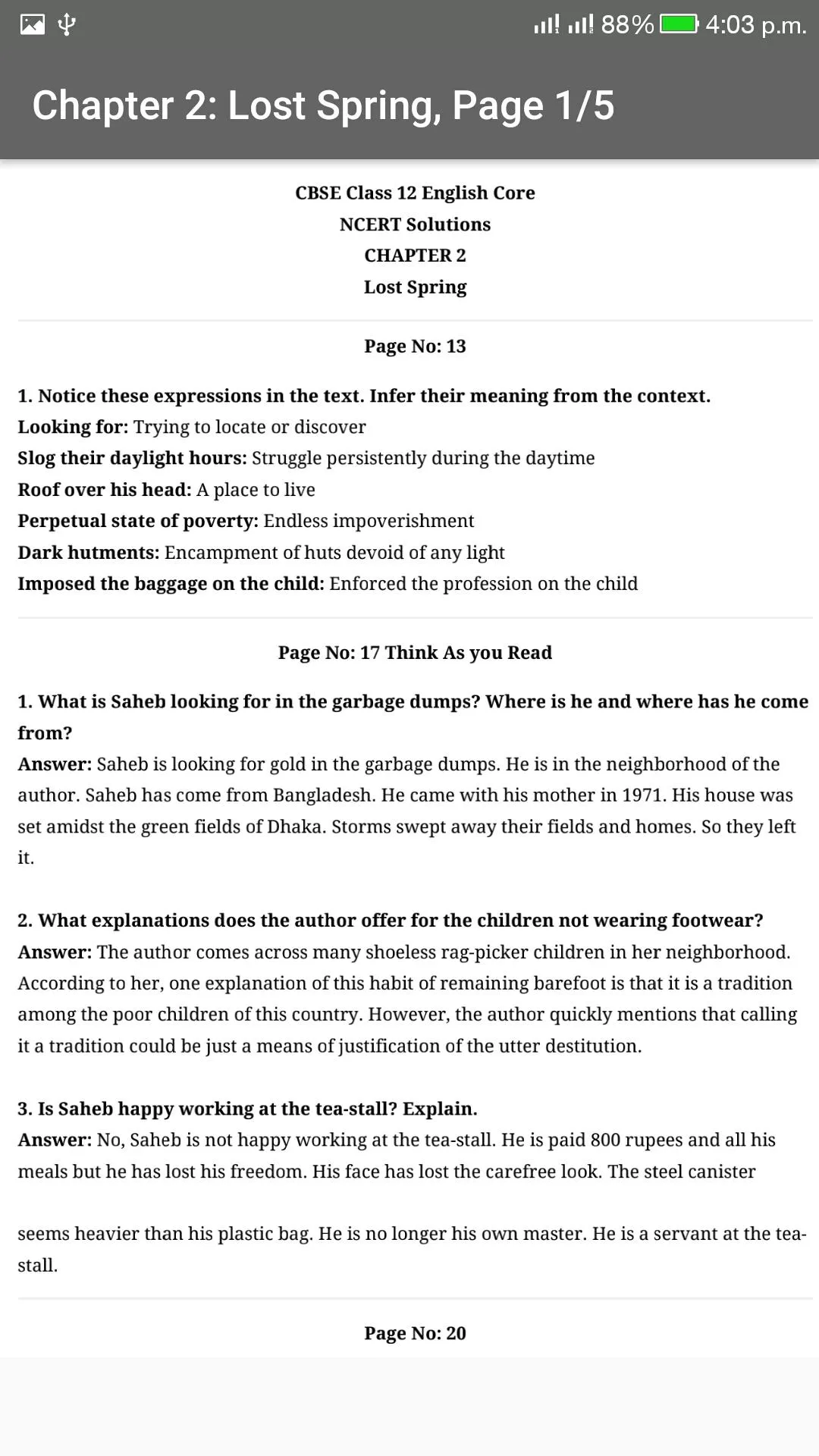 12th English NCERT Solutions | Indus Appstore | Screenshot