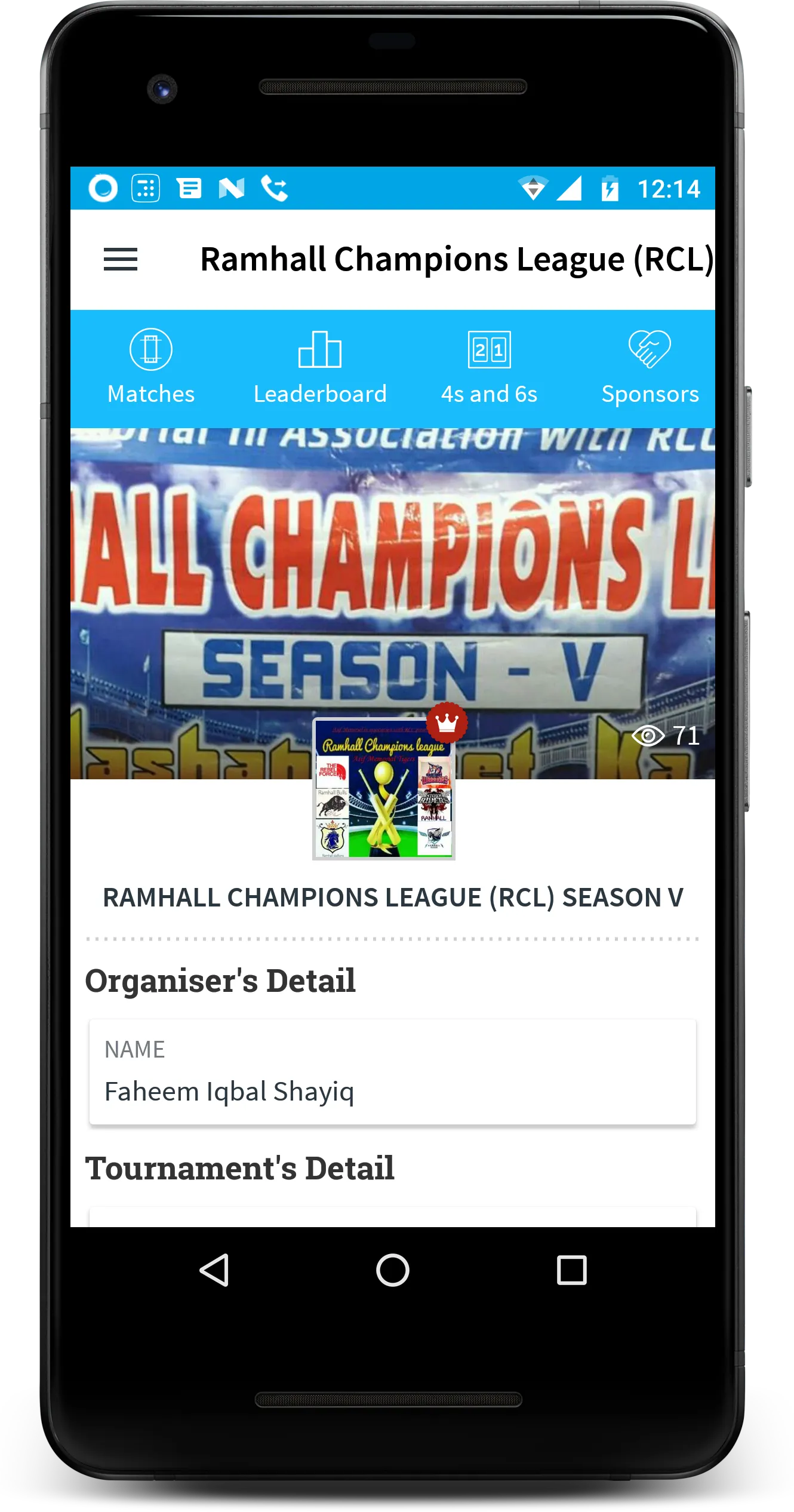 Ramhall Champions League (RCL) | Indus Appstore | Screenshot