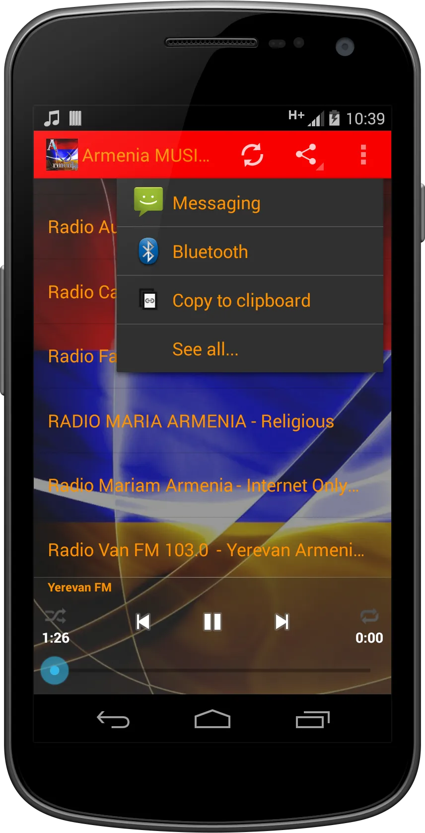 Armenia MUSIC Radio | Indus Appstore | Screenshot