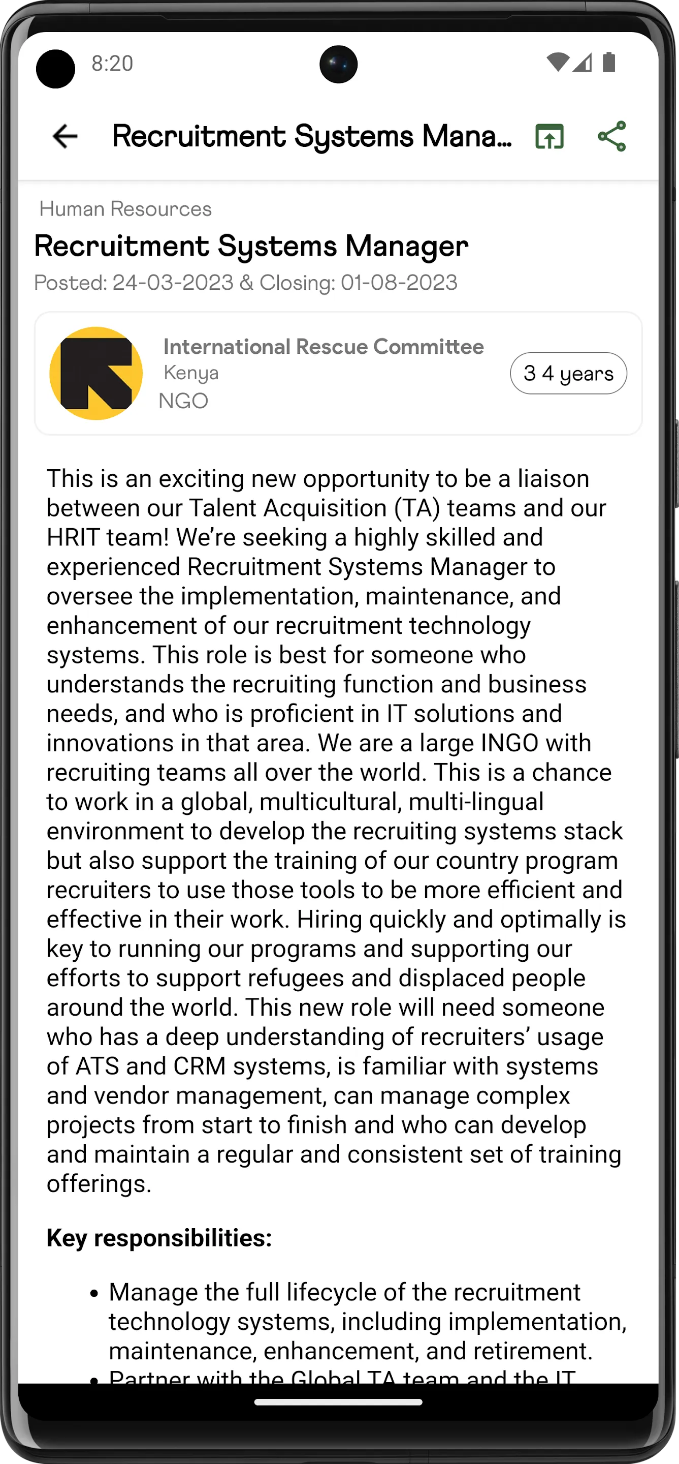 Humanitarian Jobs | Indus Appstore | Screenshot