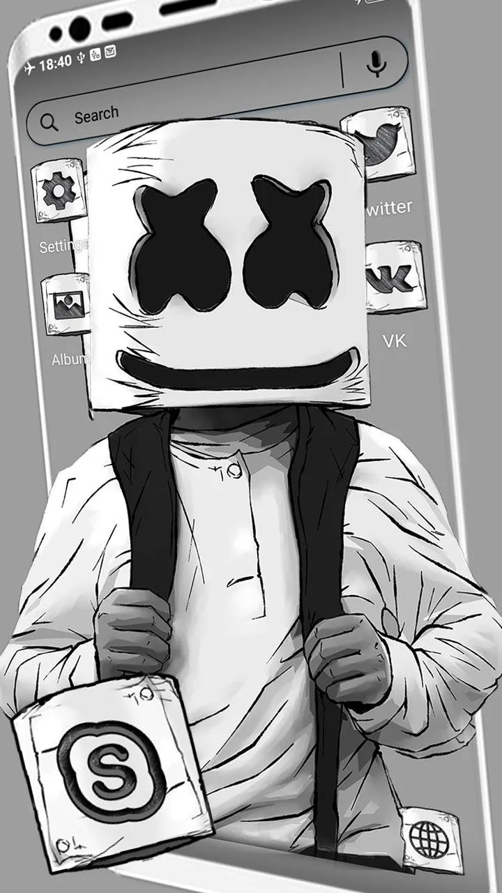 Marshmello Sketch  Theme | Indus Appstore | Screenshot