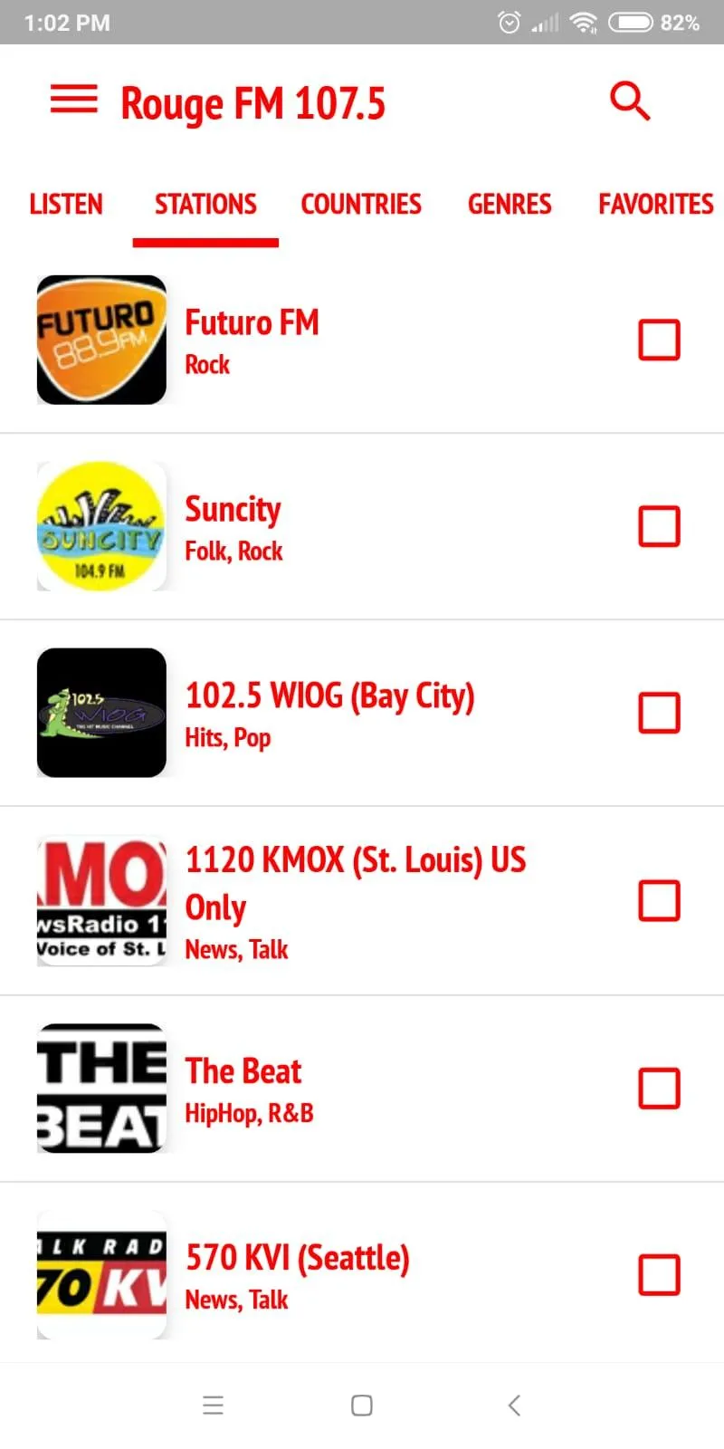 107.5 Rouge FM Quebec | Indus Appstore | Screenshot