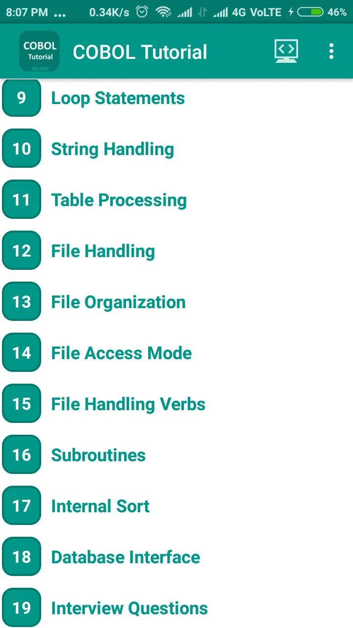 COBOL Tutorial | Indus Appstore | Screenshot