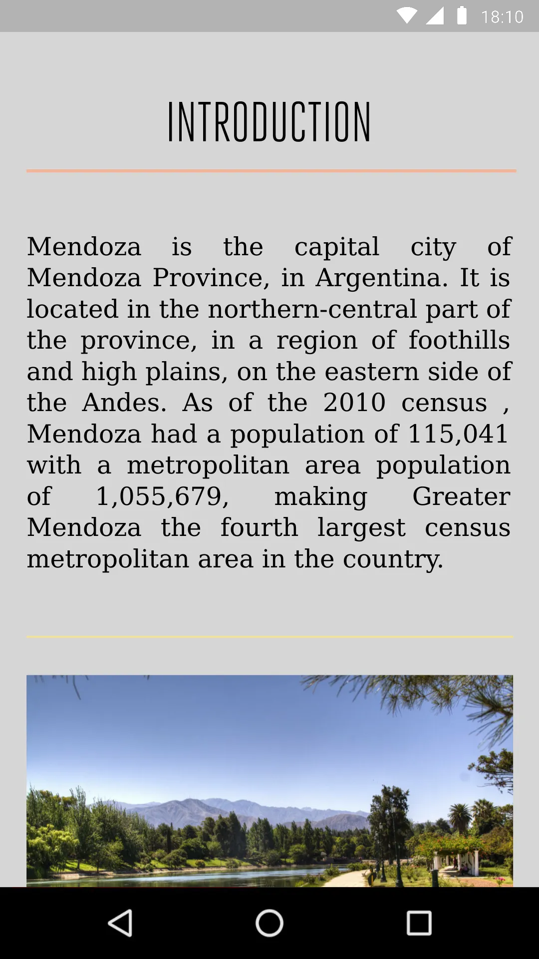 Mendoza Travel Guide | Indus Appstore | Screenshot