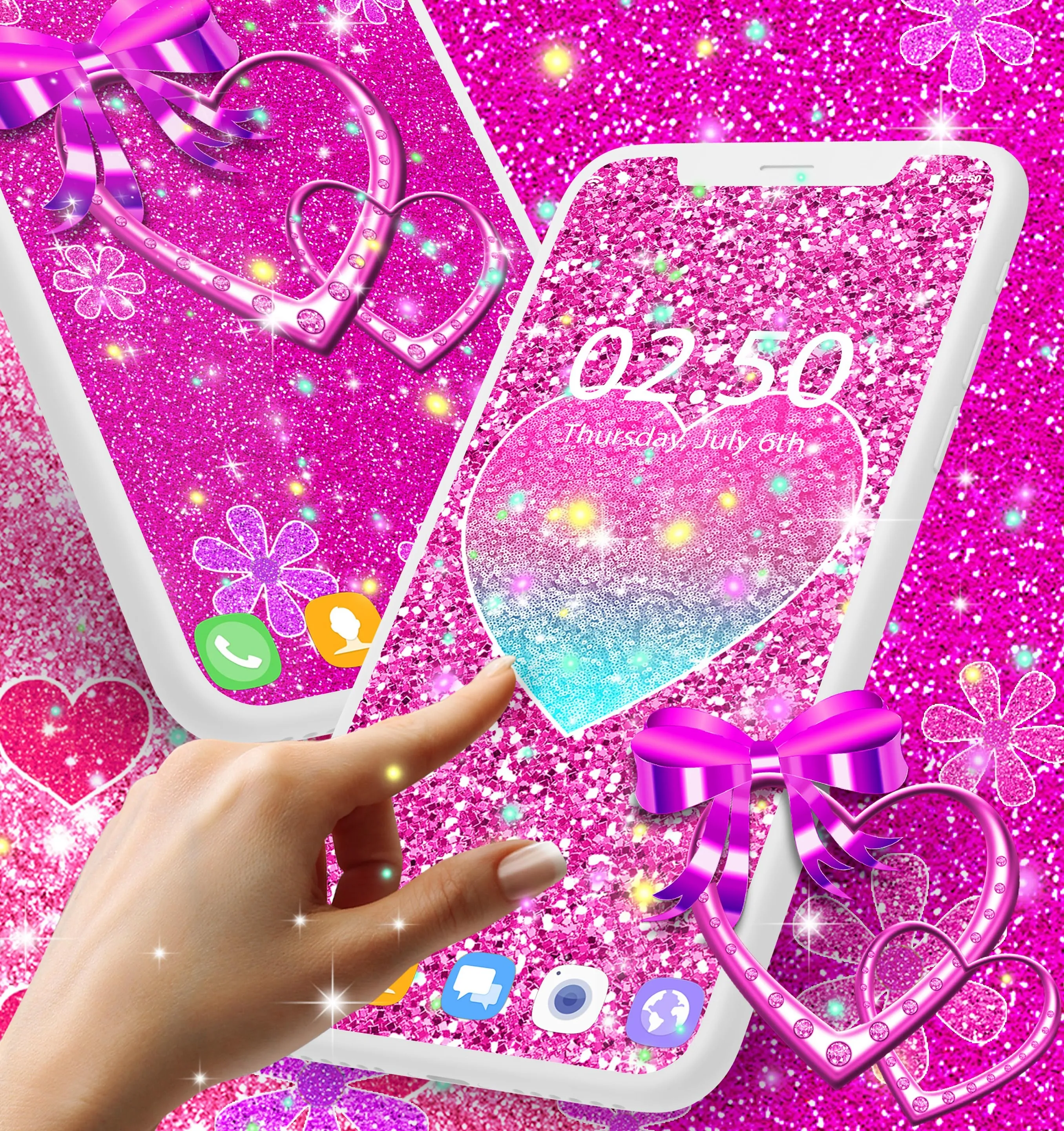 Pink glitter live wallpaper | Indus Appstore | Screenshot