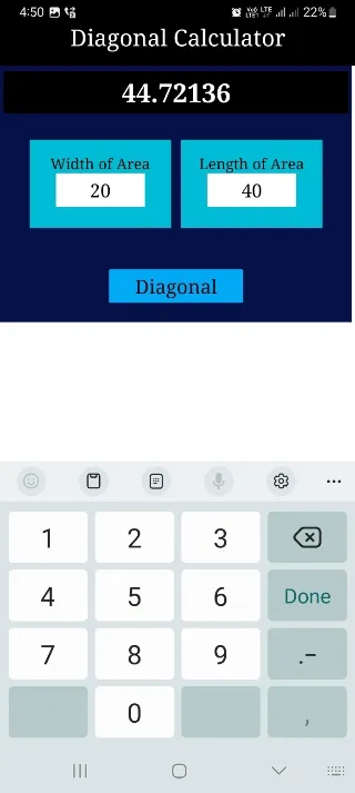 Diagonal Calculator | Indus Appstore | Screenshot