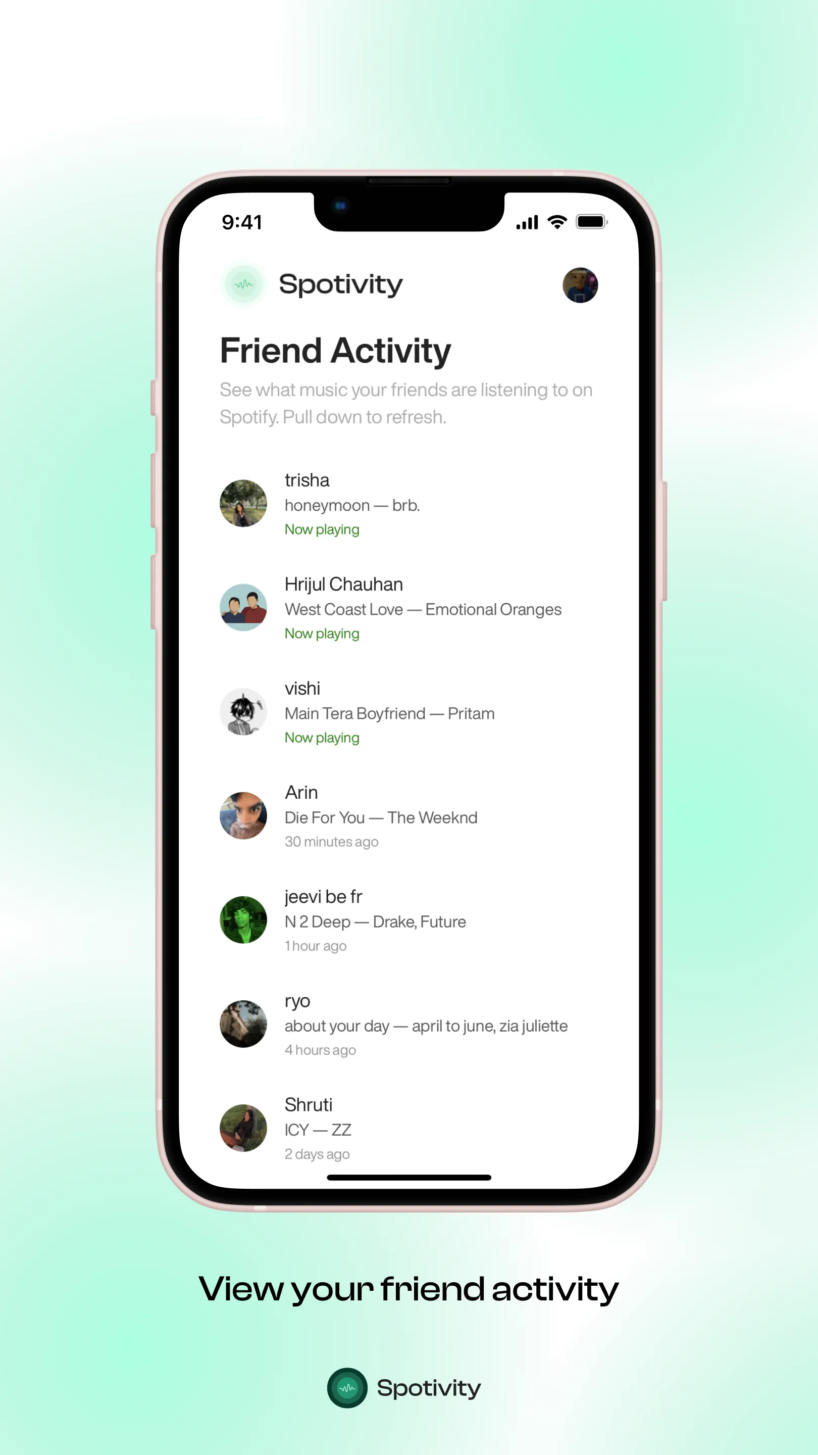 Spotivity: Friend activity! | Indus Appstore | Screenshot