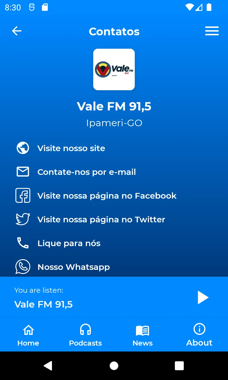 Rede Vale FM | Indus Appstore | Screenshot