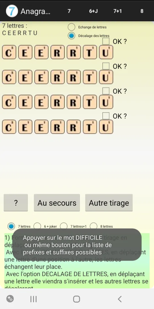 Anagrammes 7 lettres | Indus Appstore | Screenshot