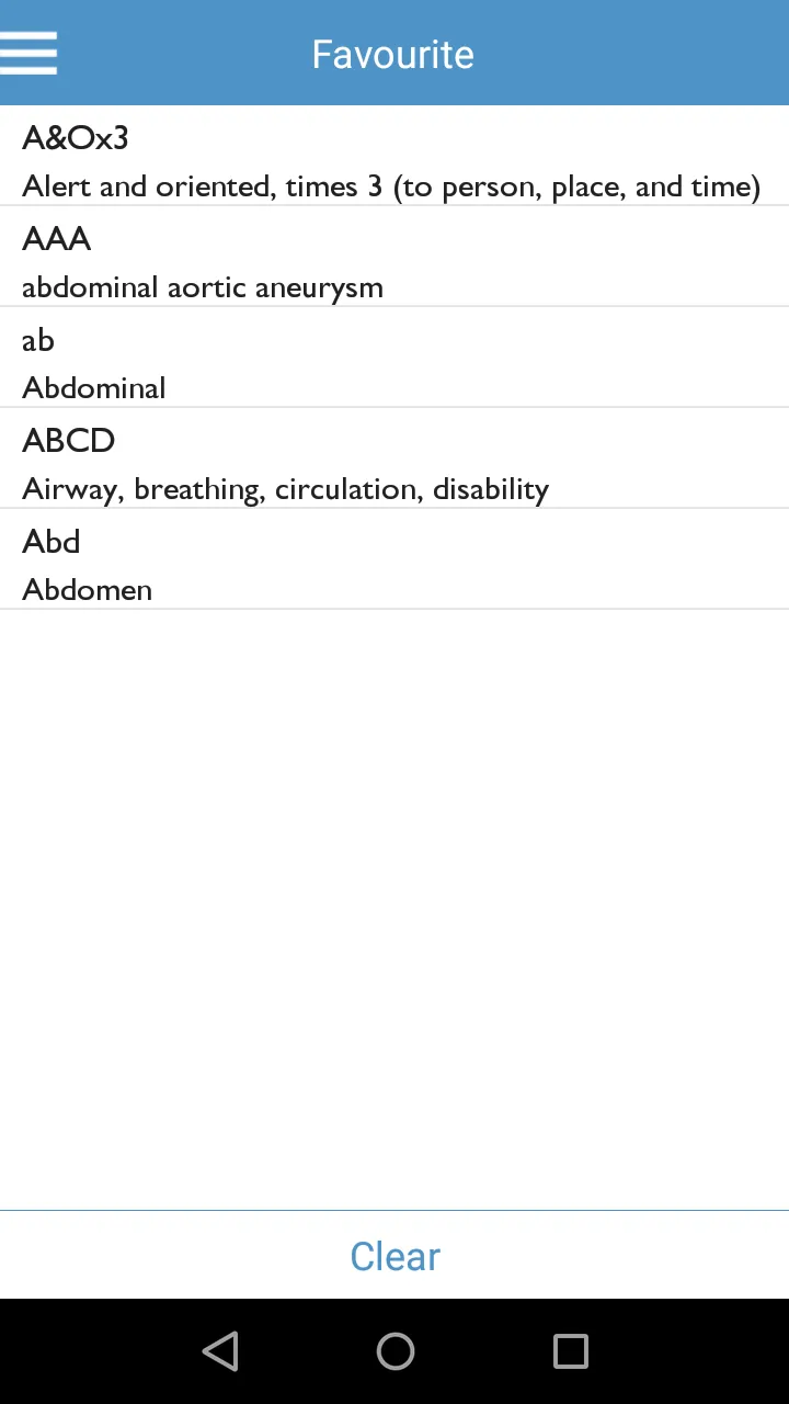 Medical Abbreviation Dictionar | Indus Appstore | Screenshot