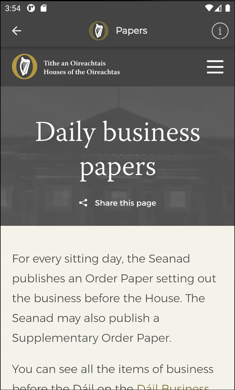 Houses of the Oireachtas | Indus Appstore | Screenshot