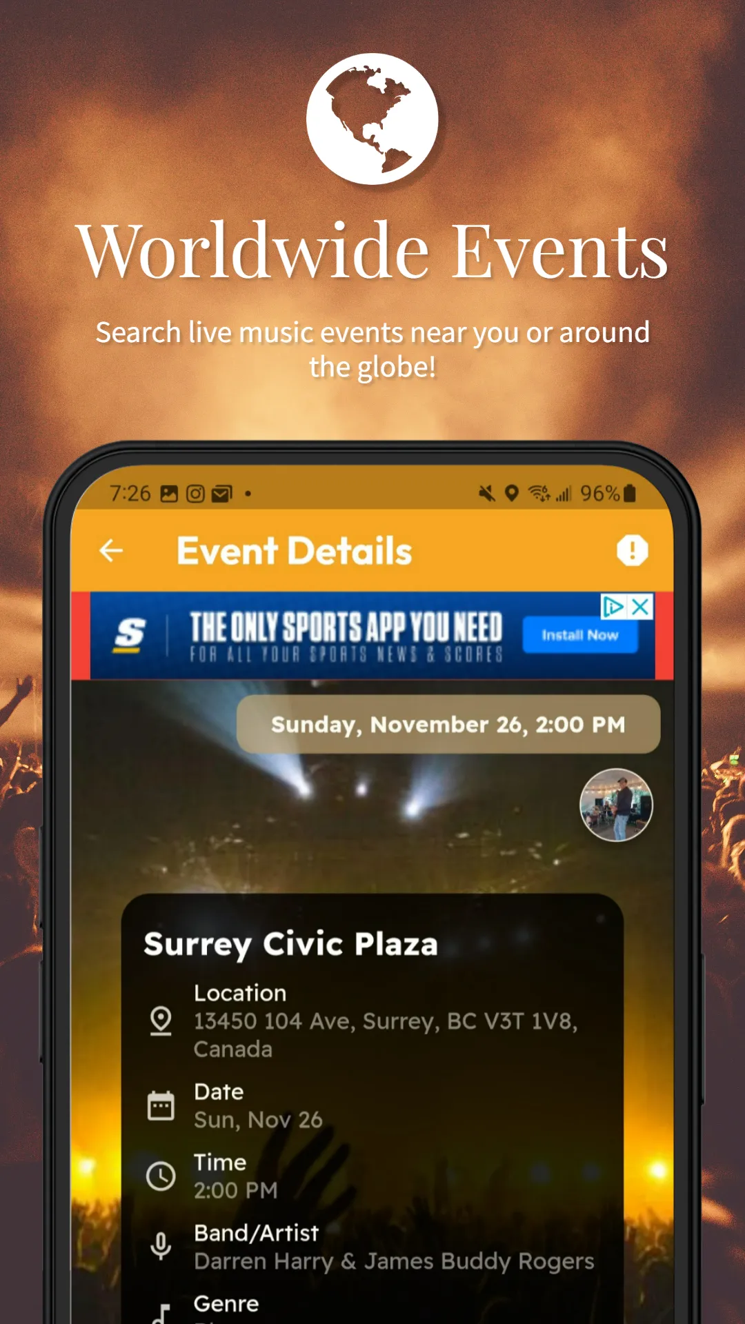 Live Music Finder | Indus Appstore | Screenshot