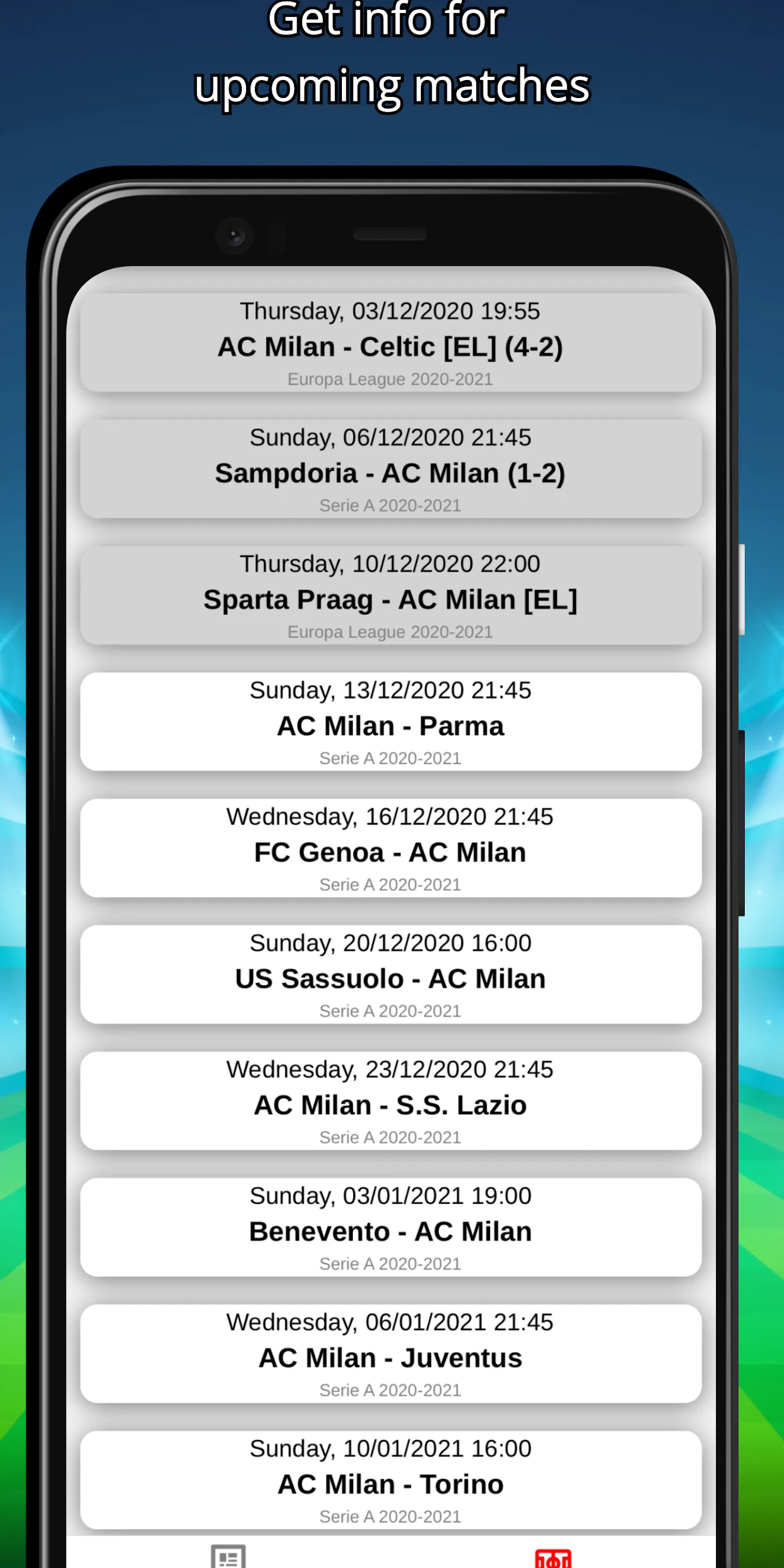 Soccer News For Rossoneri - La | Indus Appstore | Screenshot