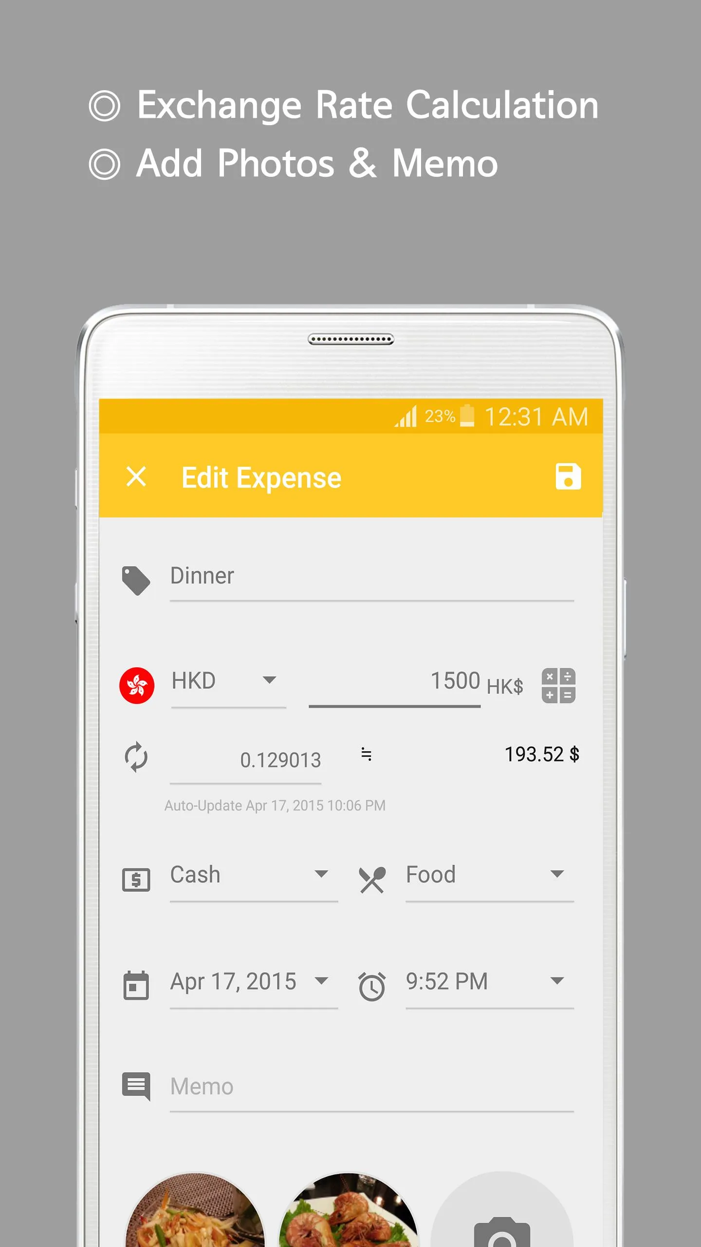 (old)handtrip: travel expenses | Indus Appstore | Screenshot