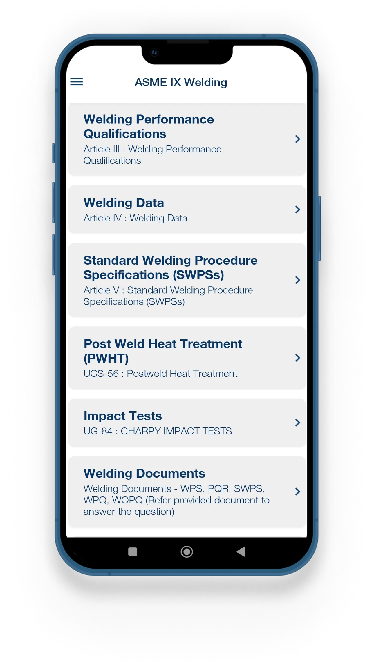 ASME IX - Welding | Indus Appstore | Screenshot