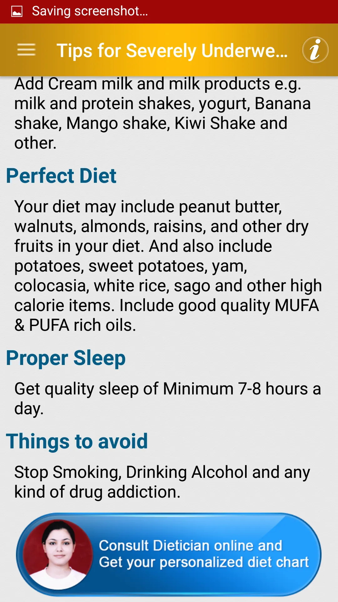 Weight Gain Diet Plan & Foods | Indus Appstore | Screenshot