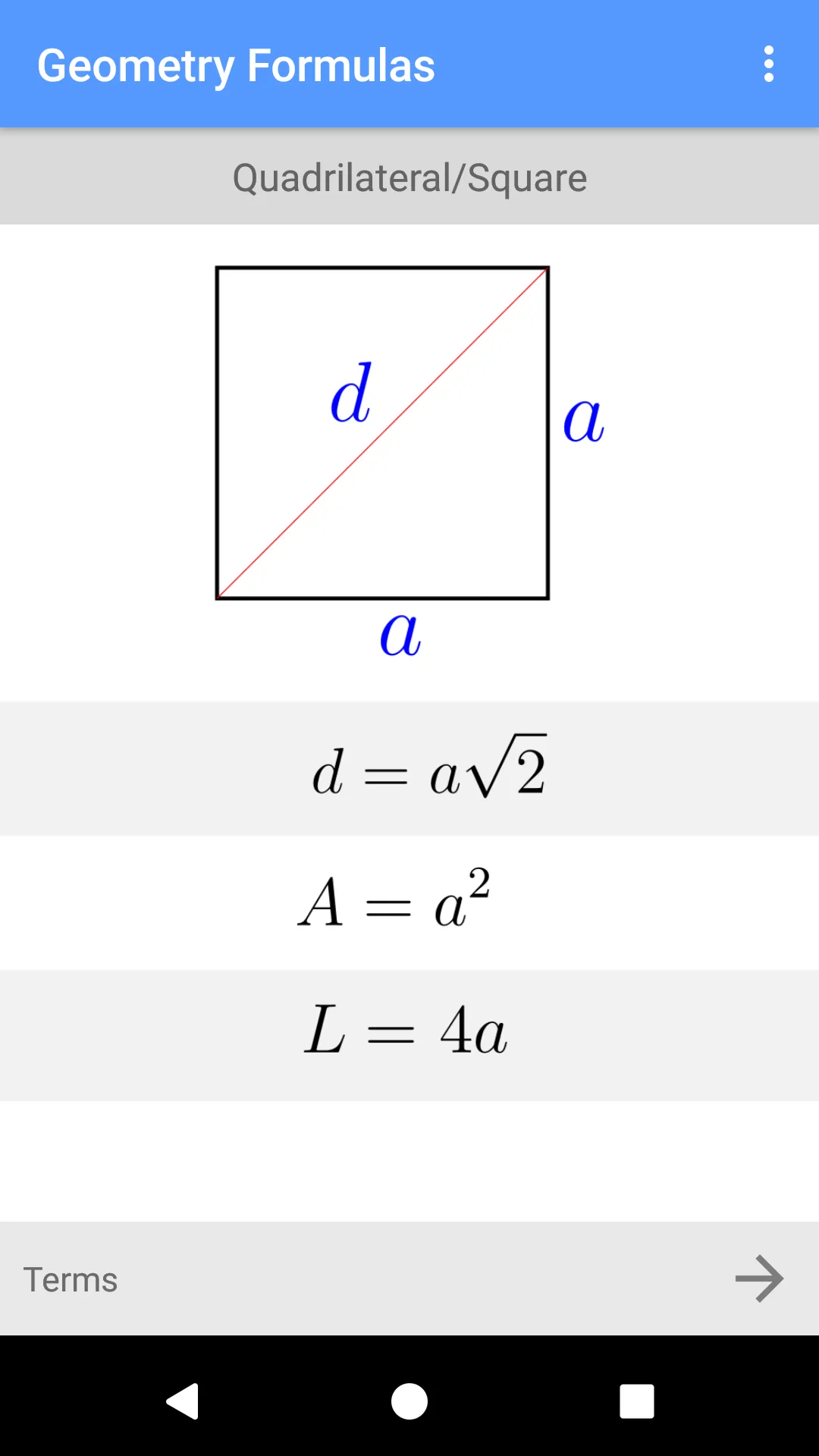 Geometry Formulas | Indus Appstore | Screenshot