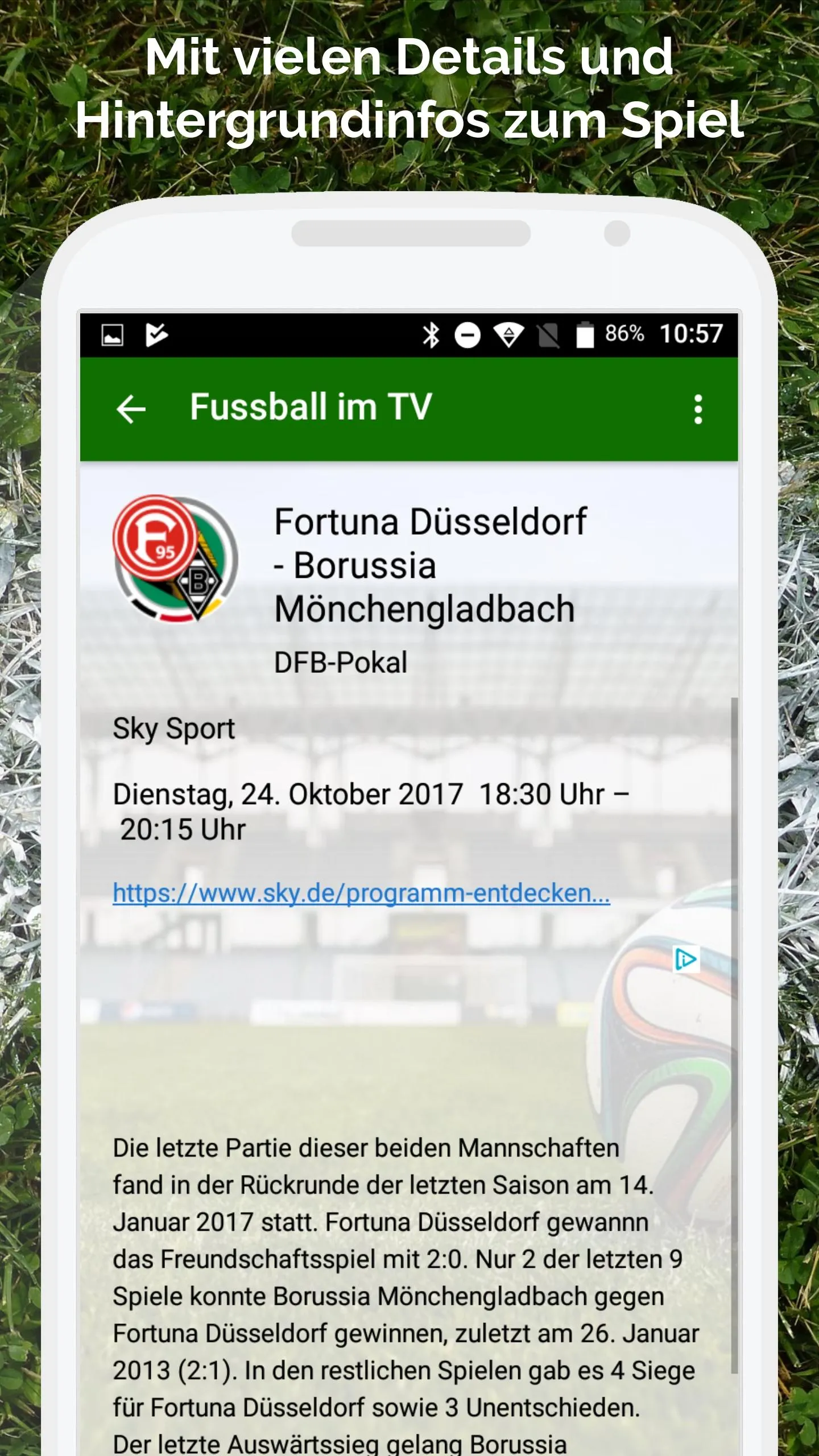 Fussball im TV live | Indus Appstore | Screenshot