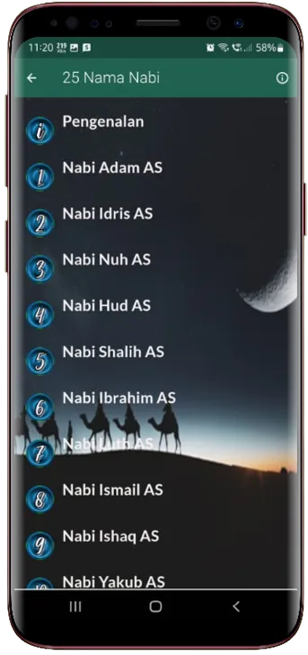 25 Nama Nabi dan Rasul | Indus Appstore | Screenshot