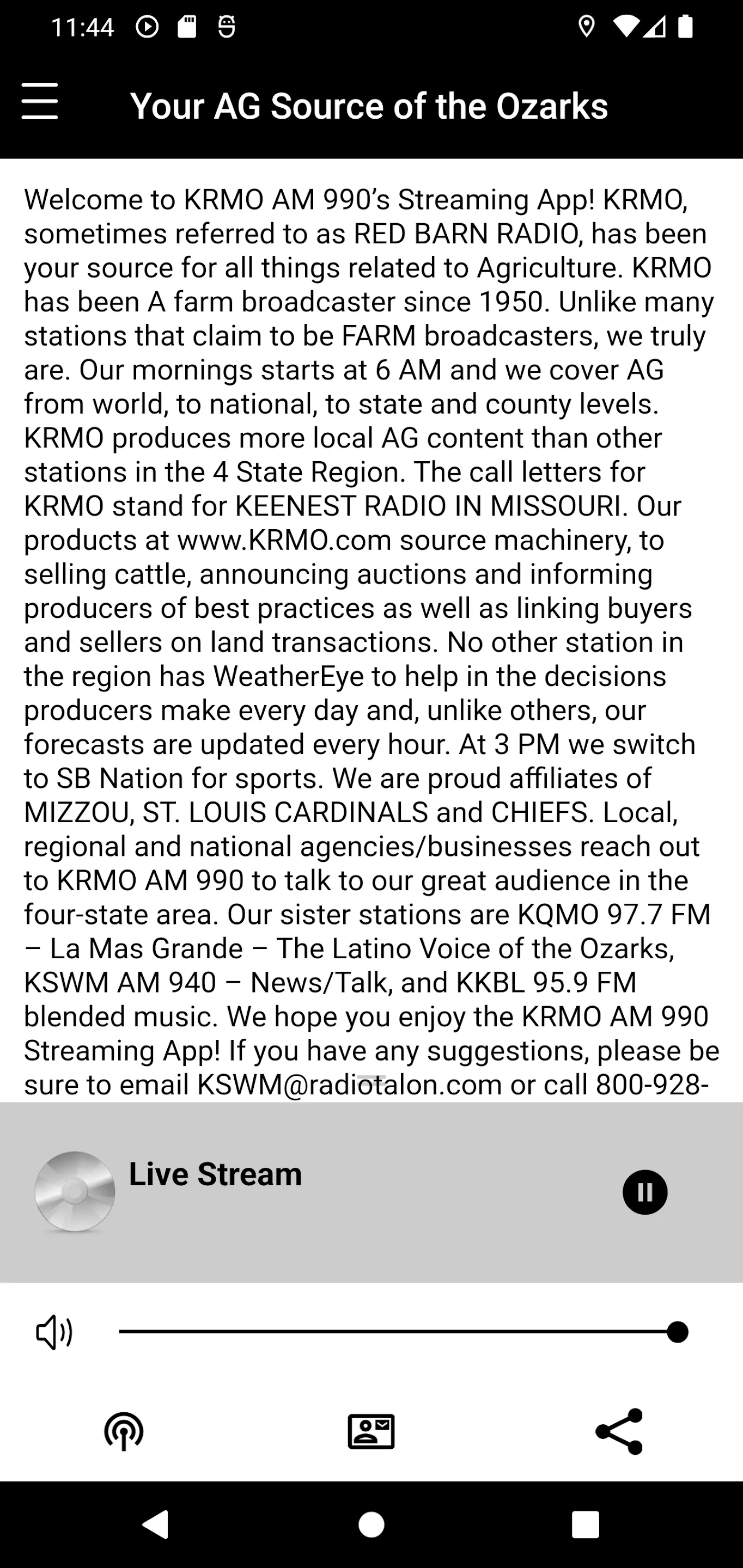 KRMO AM 990, Farm Radio | Indus Appstore | Screenshot