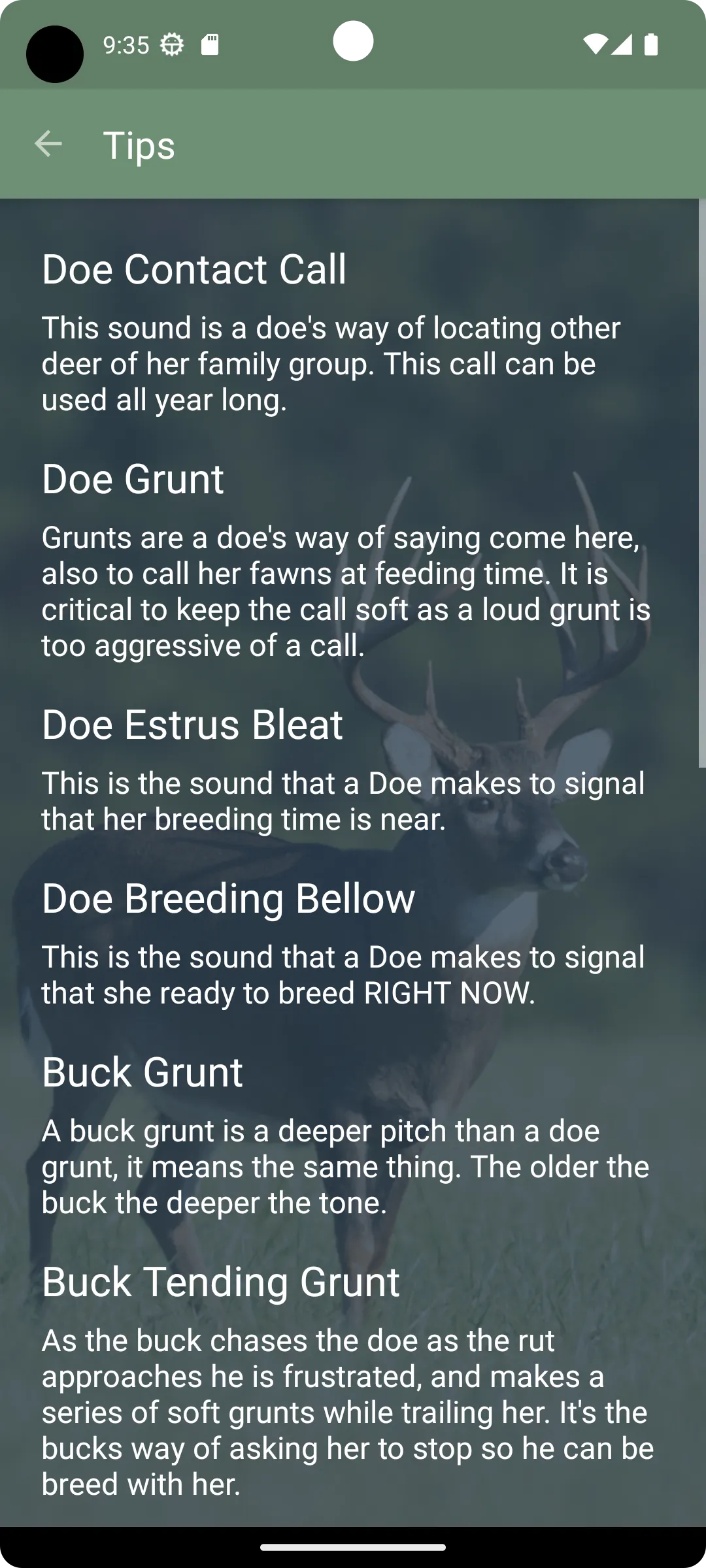 Whitetail Deer Calls | Indus Appstore | Screenshot