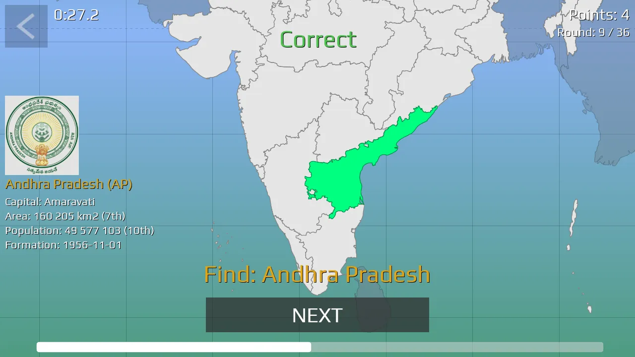 India Map Quiz | Indus Appstore | Screenshot