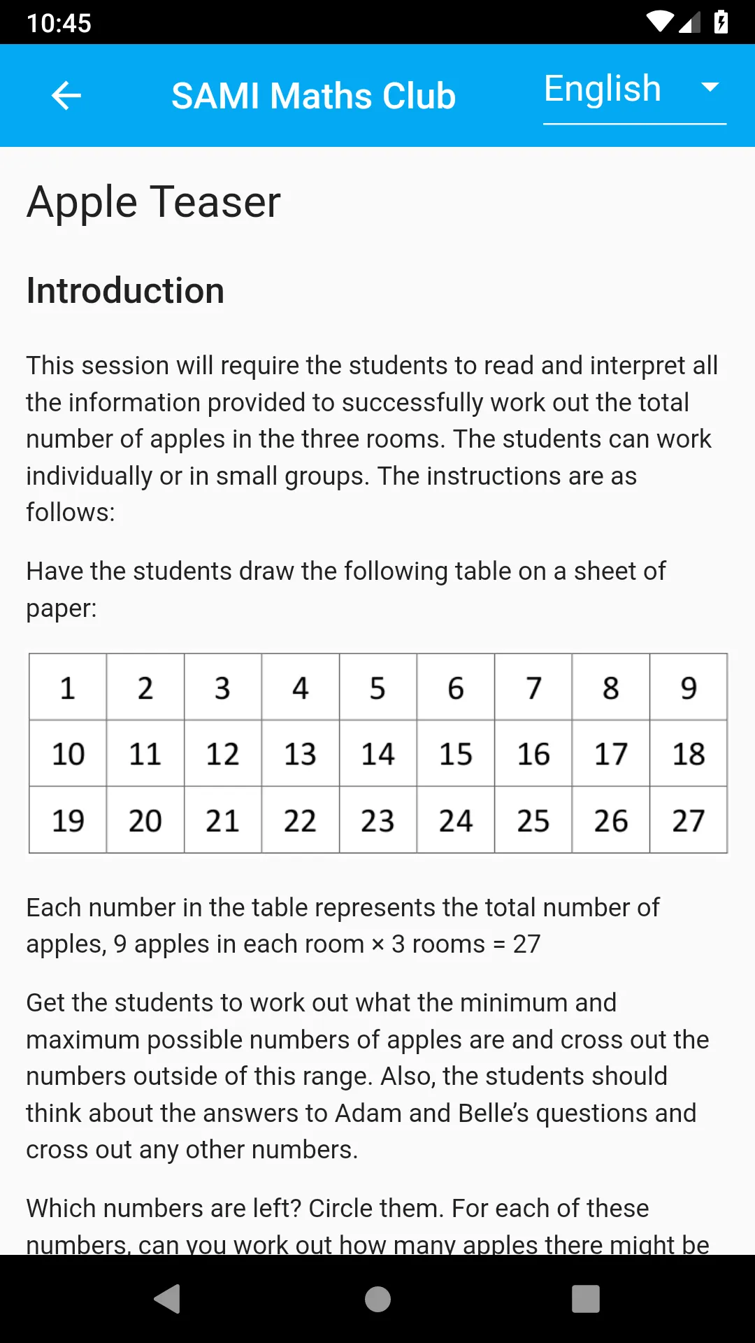 SAMI Maths Club | Indus Appstore | Screenshot