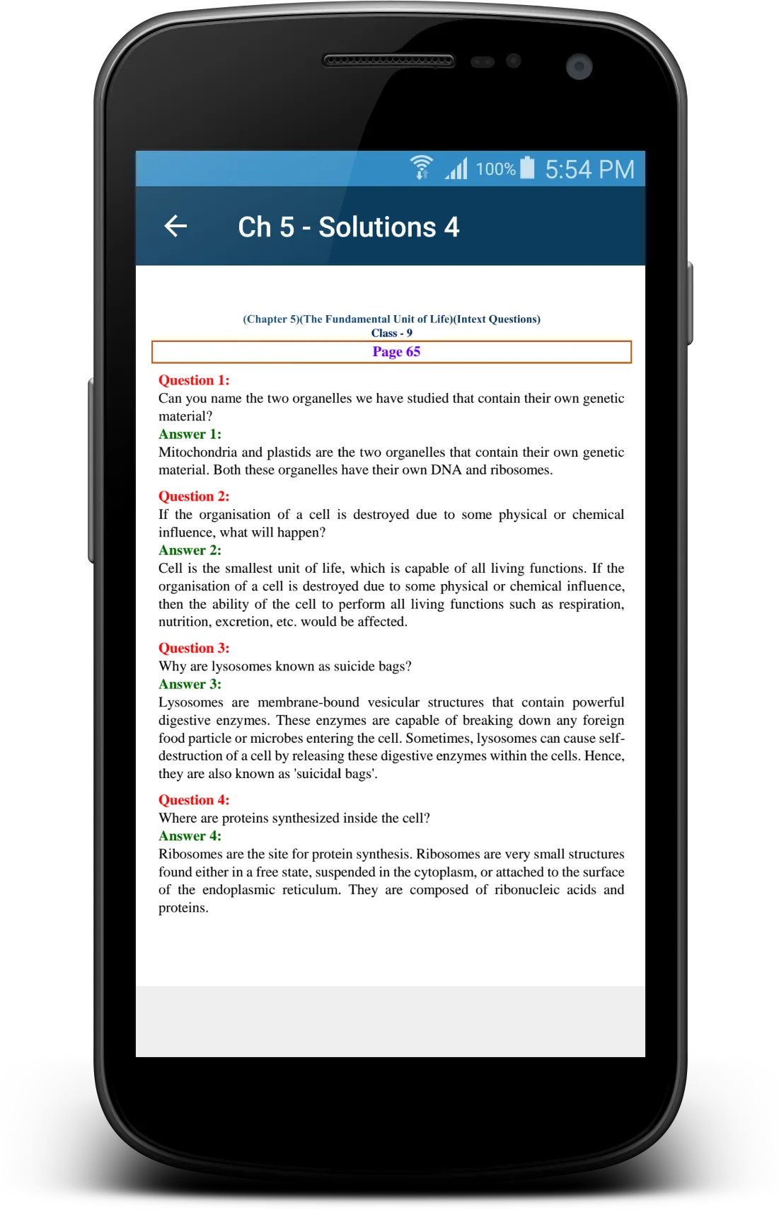 9th Class - CBSE Science Solut | Indus Appstore | Screenshot