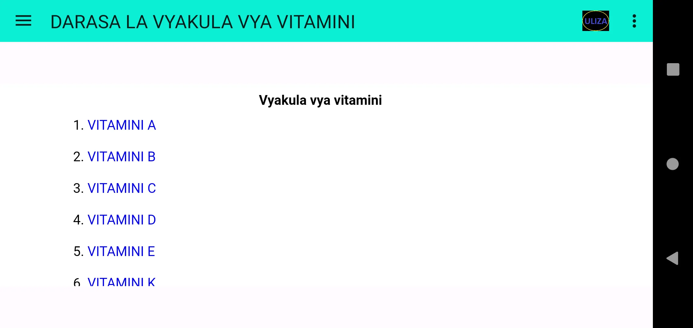 Vyakula vya vitamini | Indus Appstore | Screenshot