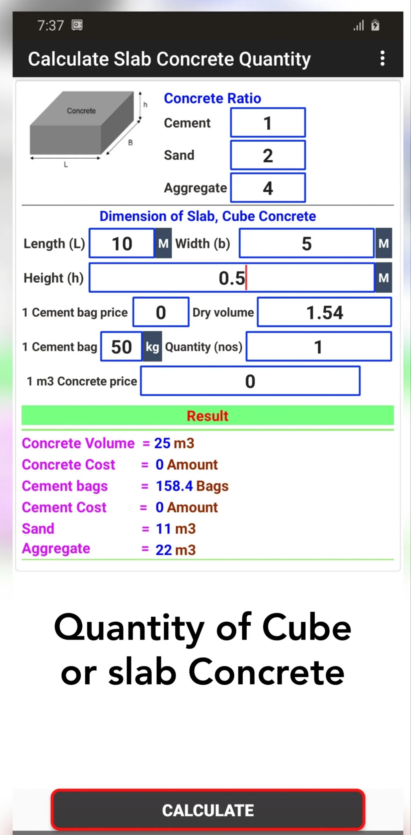 Construction Calculator (Concr | Indus Appstore | Screenshot