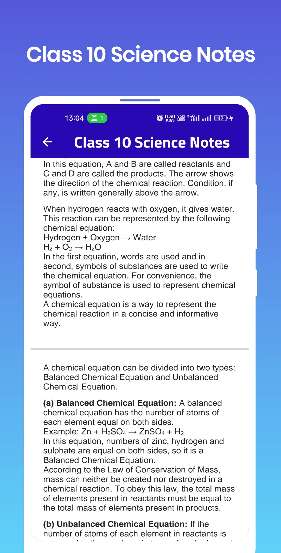 Class 10 Science Notes | Indus Appstore | Screenshot