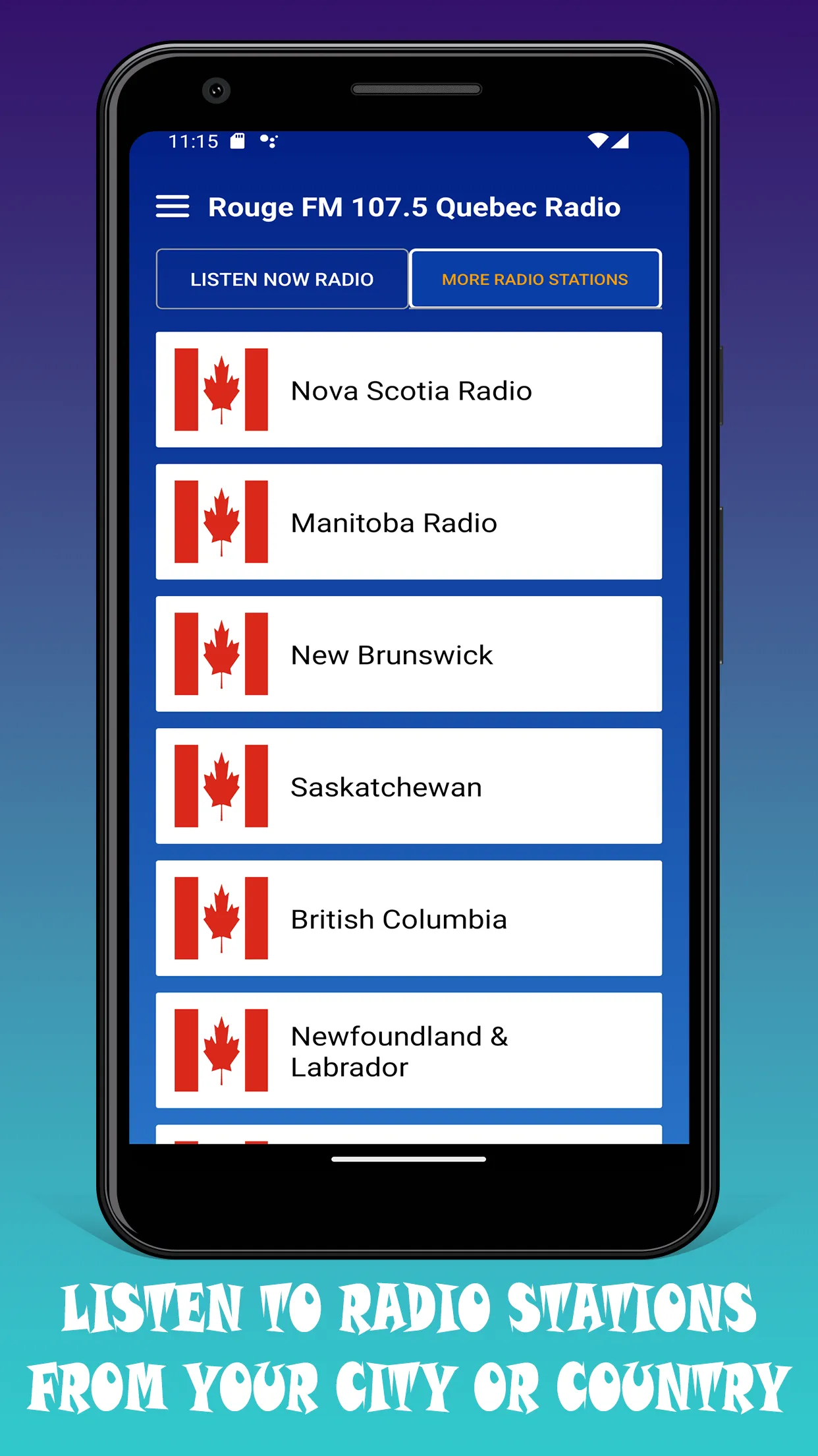 107.5 Rouge FM Quebec Radio | Indus Appstore | Screenshot