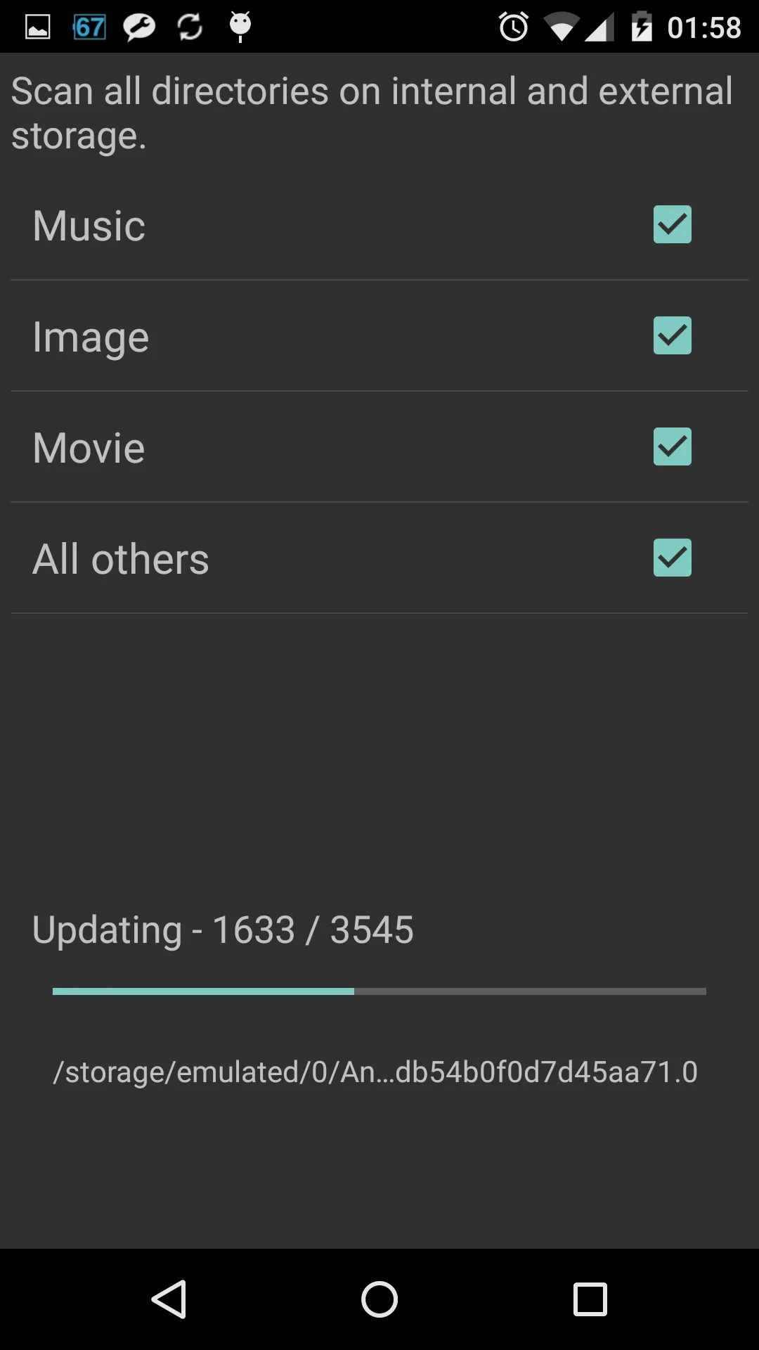 mediaReScan:updateMediaStorage | Indus Appstore | Screenshot