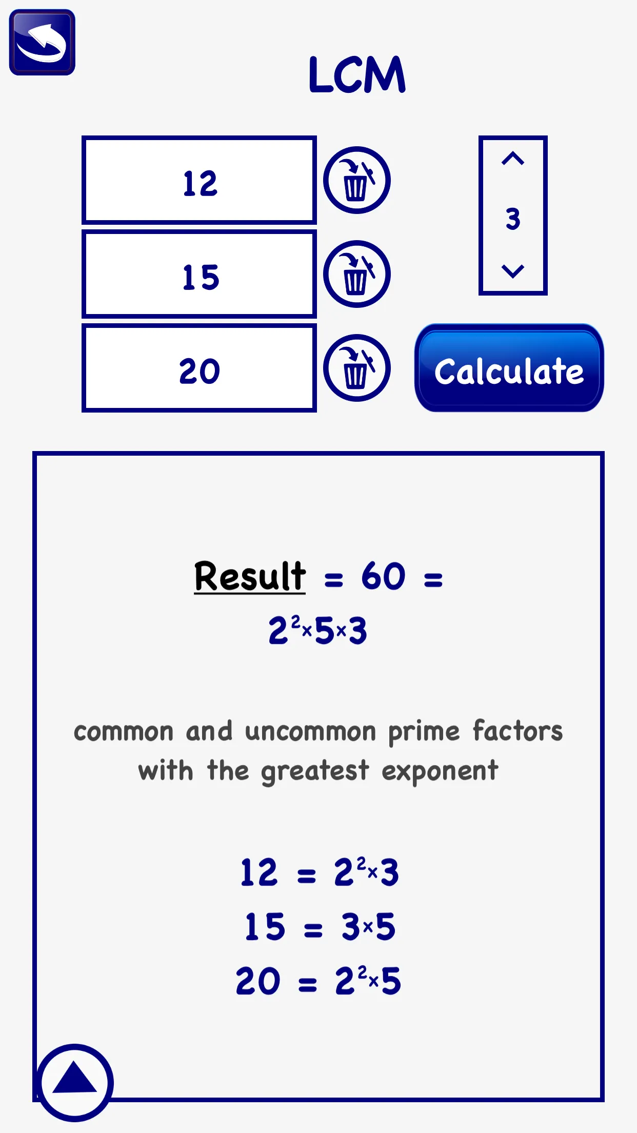 LCM GCD Calculator Prime Lite | Indus Appstore | Screenshot