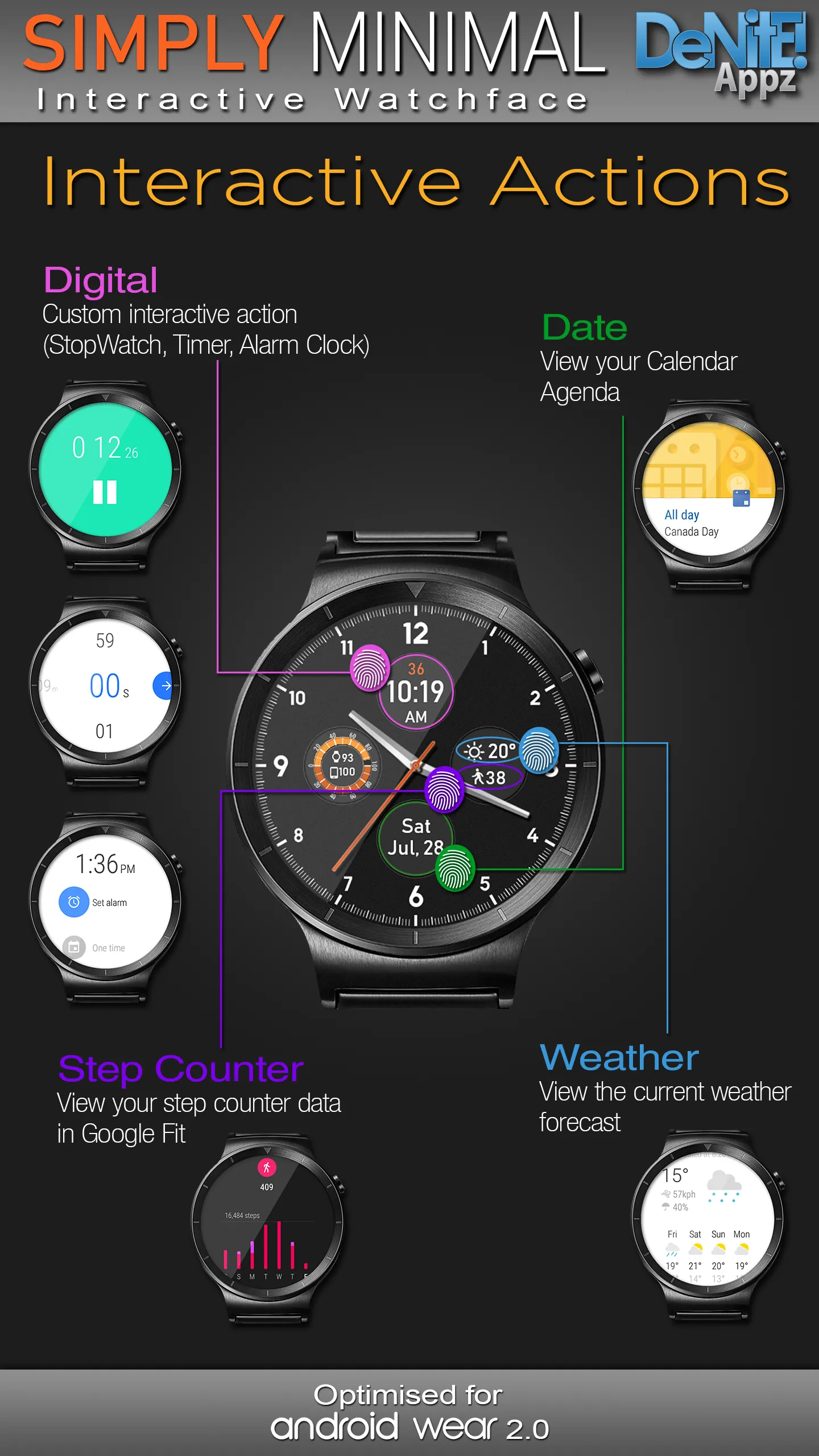 Simply Minimal HD Watch Face | Indus Appstore | Screenshot