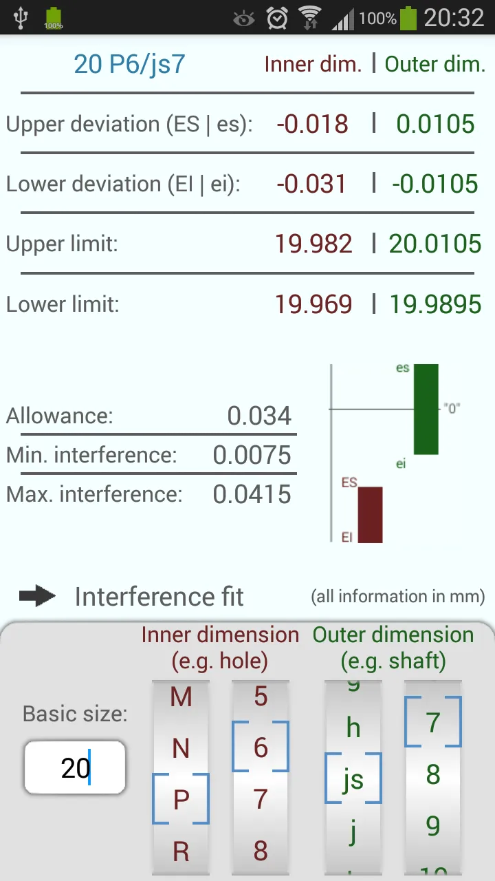 ISO Tolerances (DIN ISO 286-1) | Indus Appstore | Screenshot