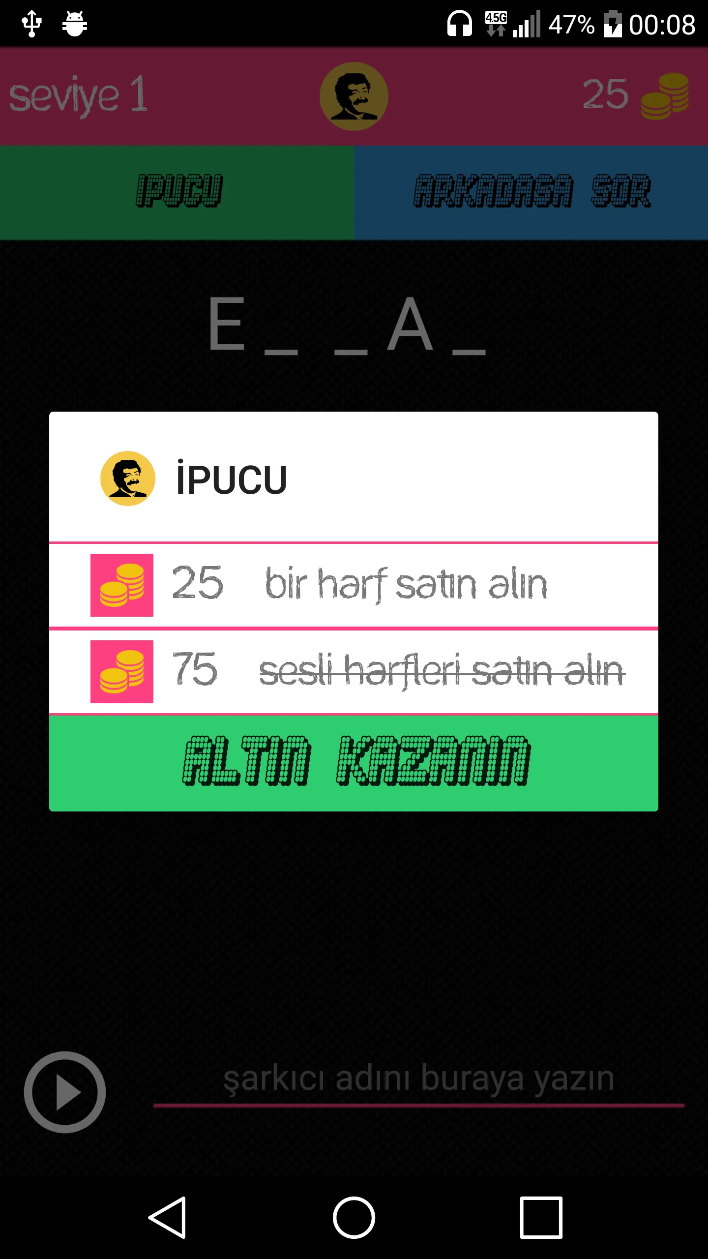 Şarkıcıyı Bul: Arabesk | Indus Appstore | Screenshot