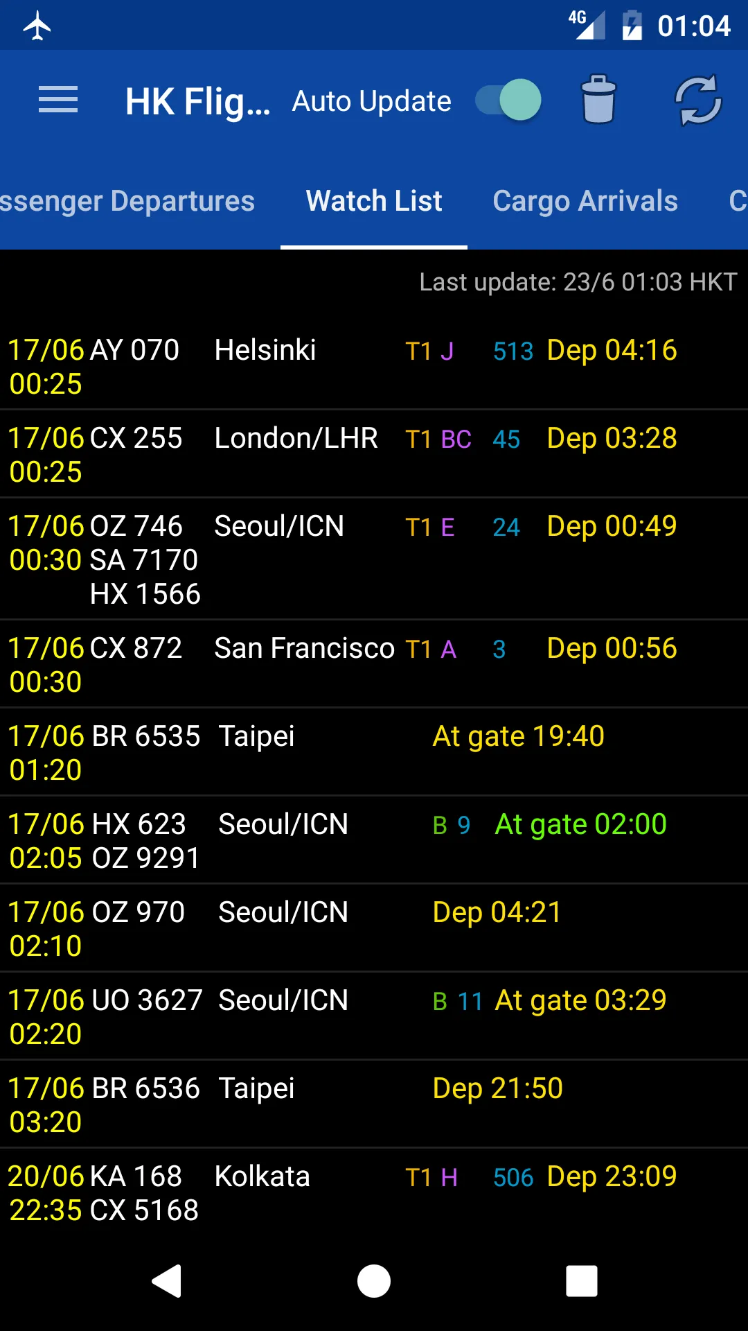 Hong Kong Flight Info | Indus Appstore | Screenshot