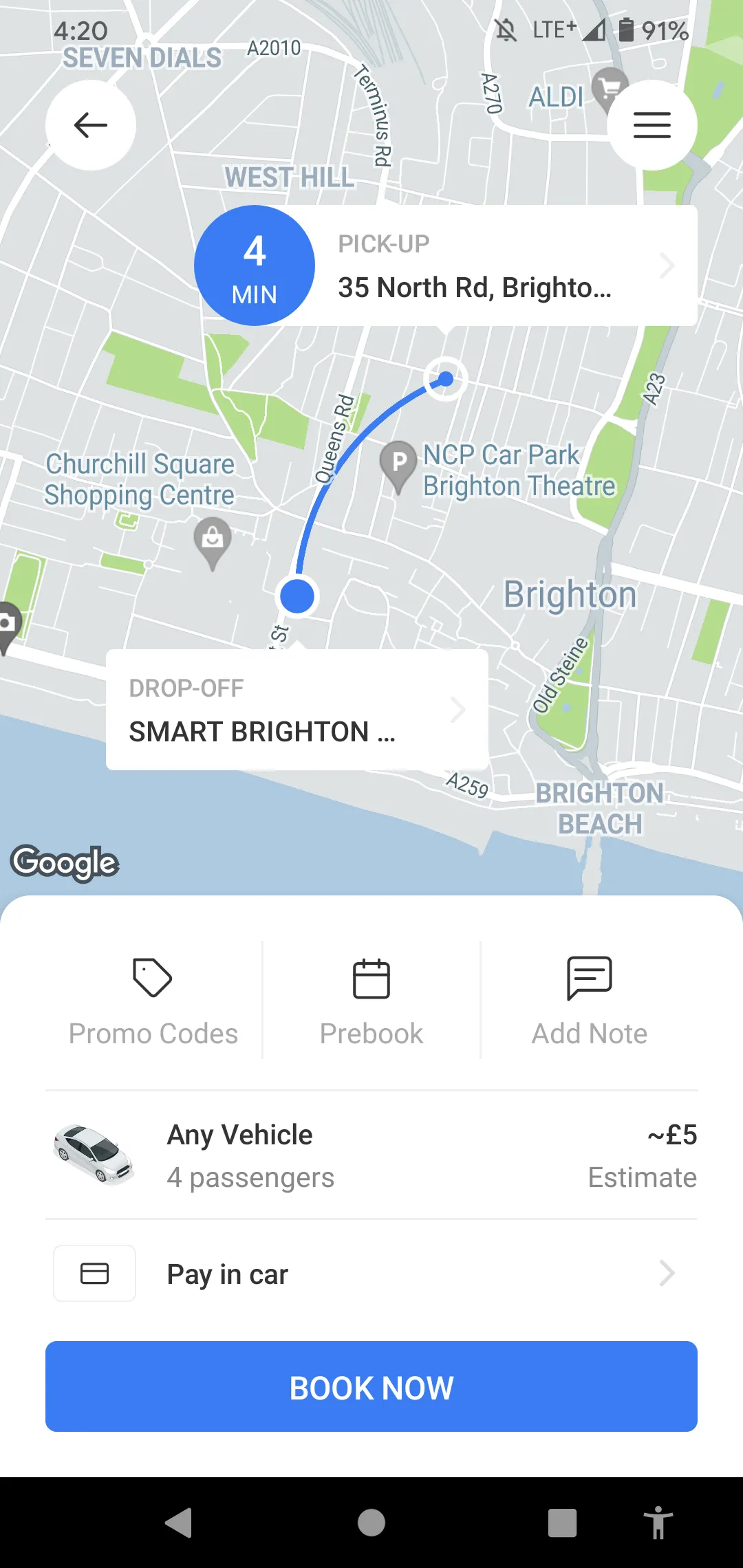 Brighton & Hove Radio Cabs | Indus Appstore | Screenshot