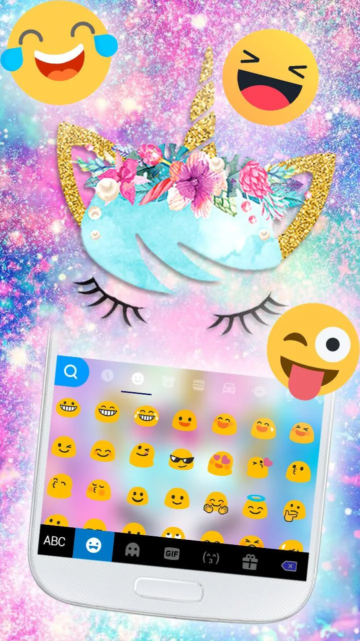 Galaxy Flower Unicorn Keyboard | Indus Appstore | Screenshot