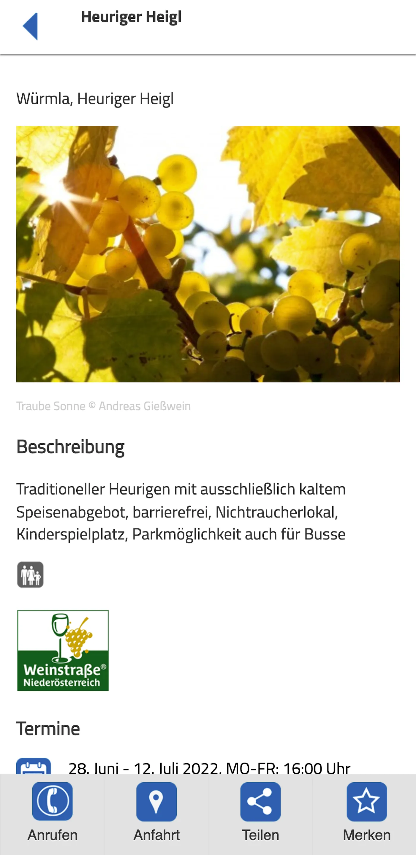 Heurigen Niederösterreich | Indus Appstore | Screenshot