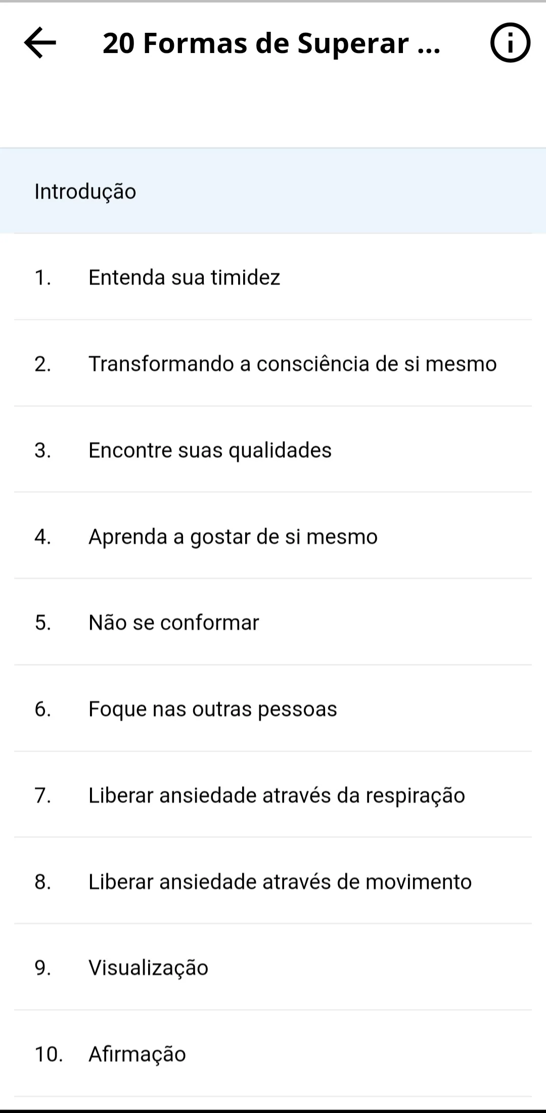 20 Formas de Superar a Timidez | Indus Appstore | Screenshot